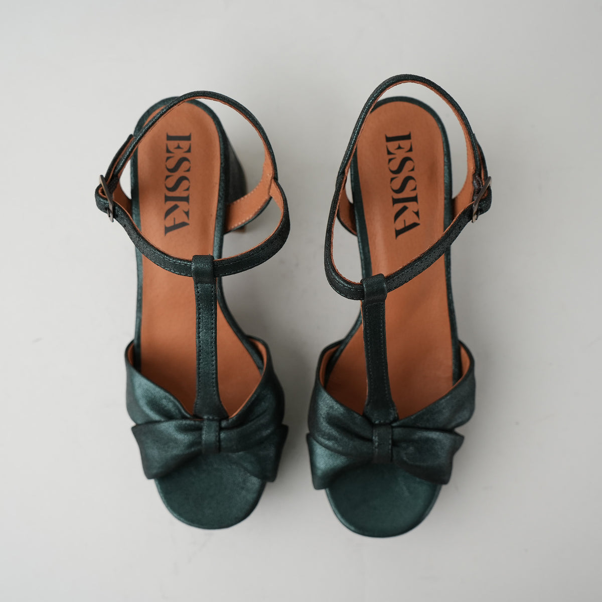 Sample - Celia Metallic Bottle Green - Size 37 (UK4)
