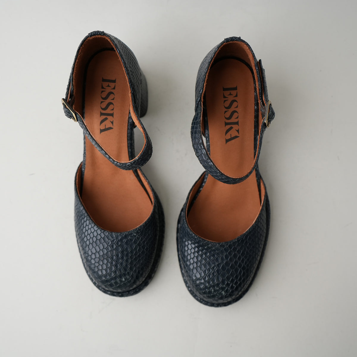 Sample - Maria Navy Snake - Size 37 (UK4)