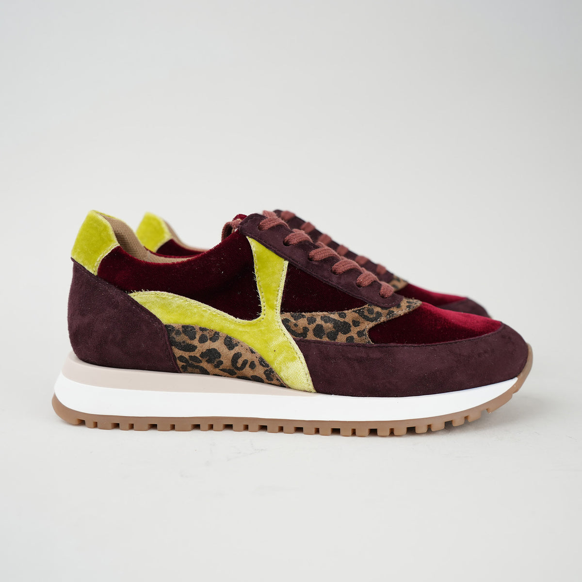 Sample - Cinda Burgundy & Leopard - Size 37 (UK4)