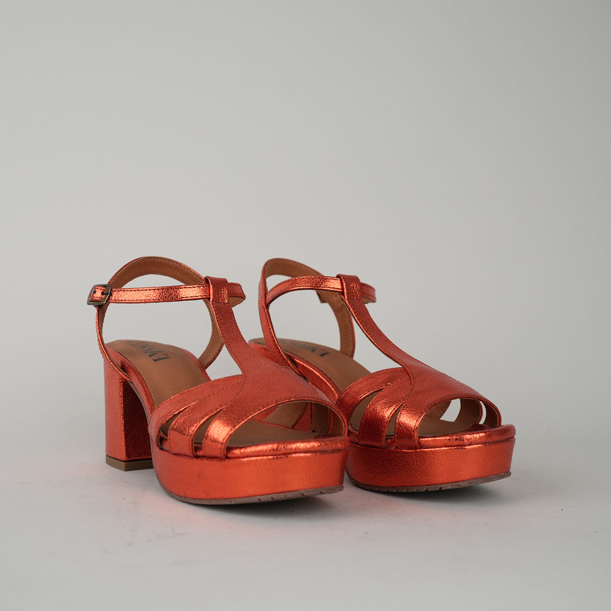 Sample - Charlie Metallic Pumpkin - Size 37 UK4 Mid Sandal by Esska
