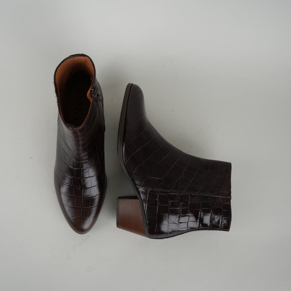 Sample - Gabrielle Dark Brown Croc - Size 37 (UK4)