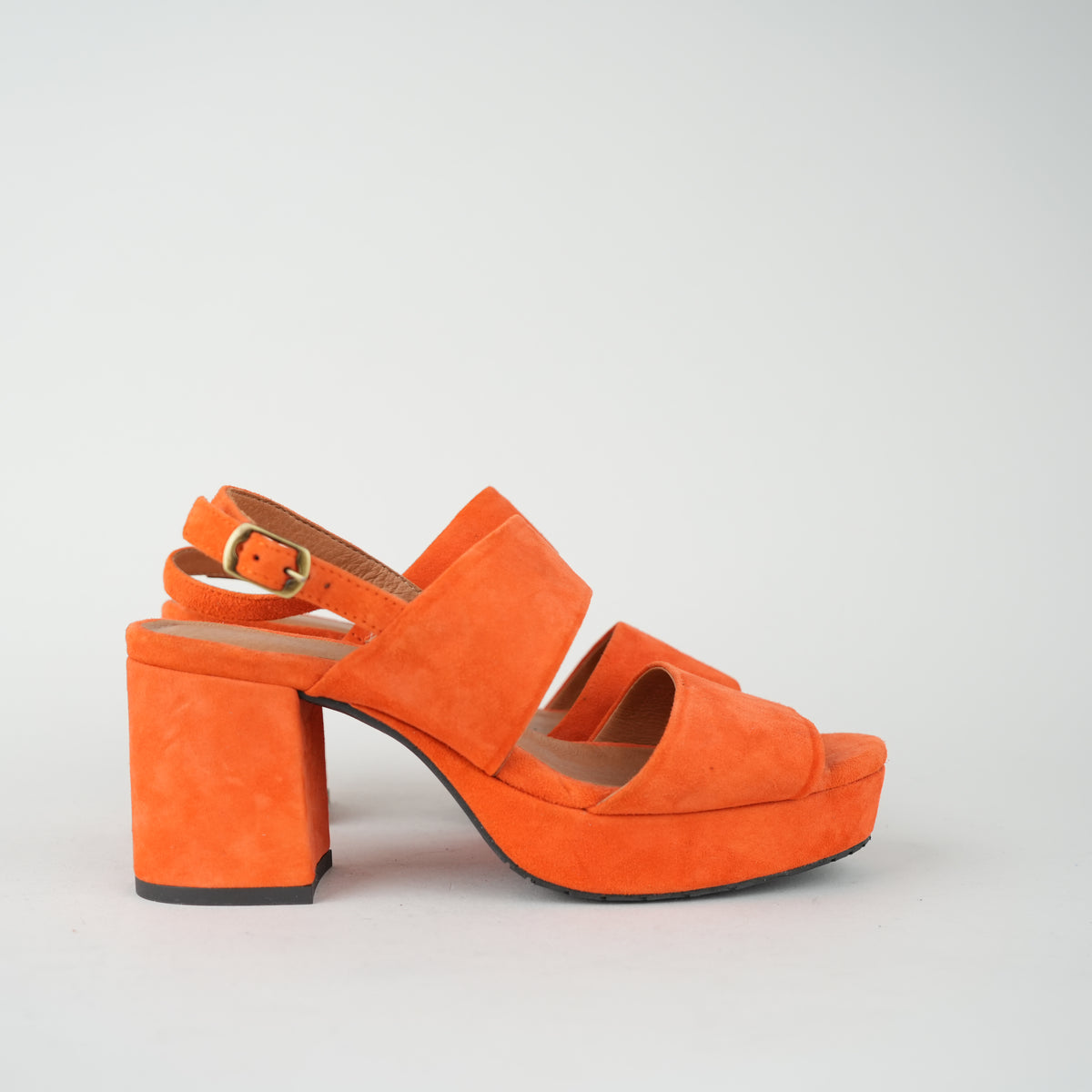 Sample - Candice Orange - Size 37 UK4 Mid Sandal by Esska