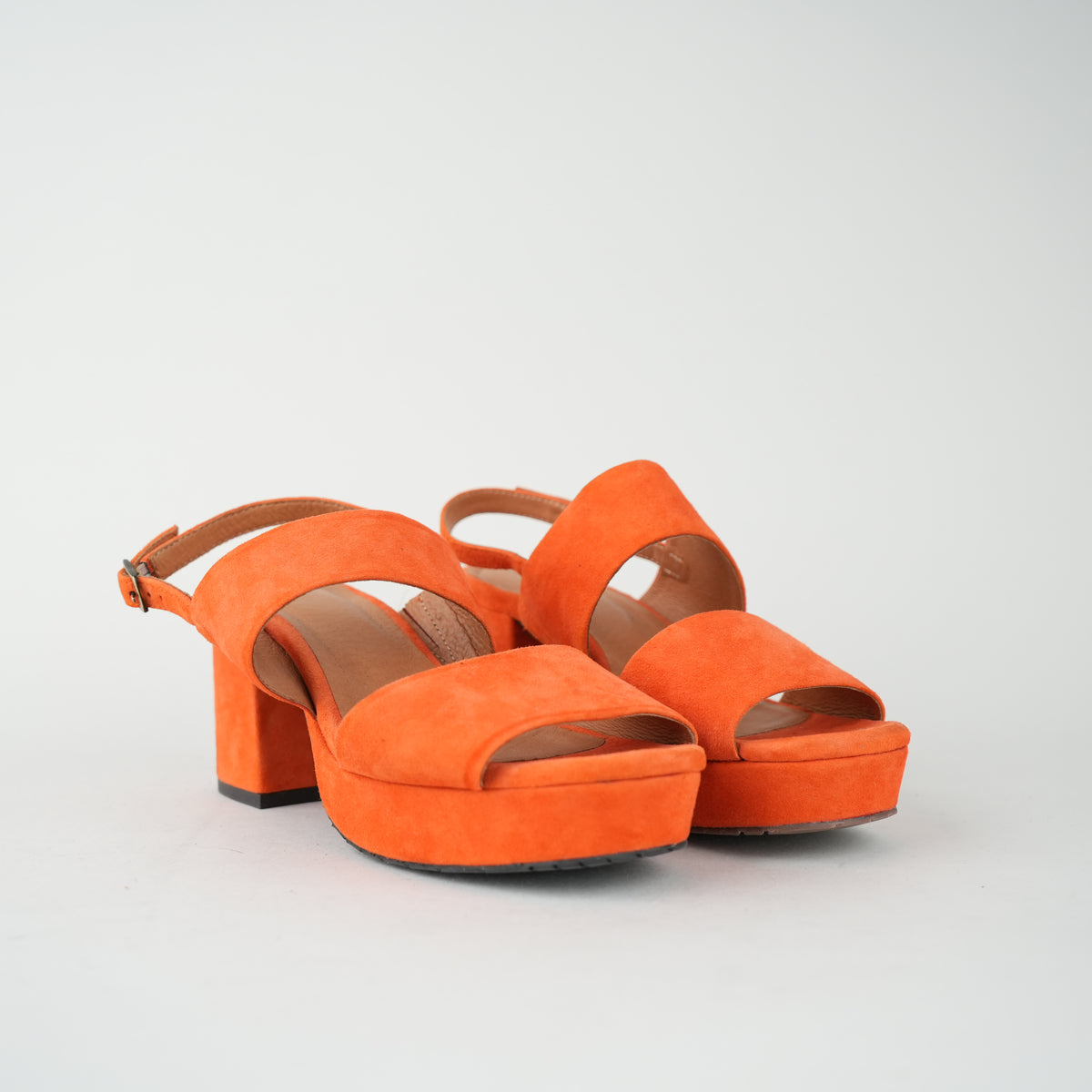 Sample - Candice Orange - Size 37 UK4 Mid Sandal by Esska
