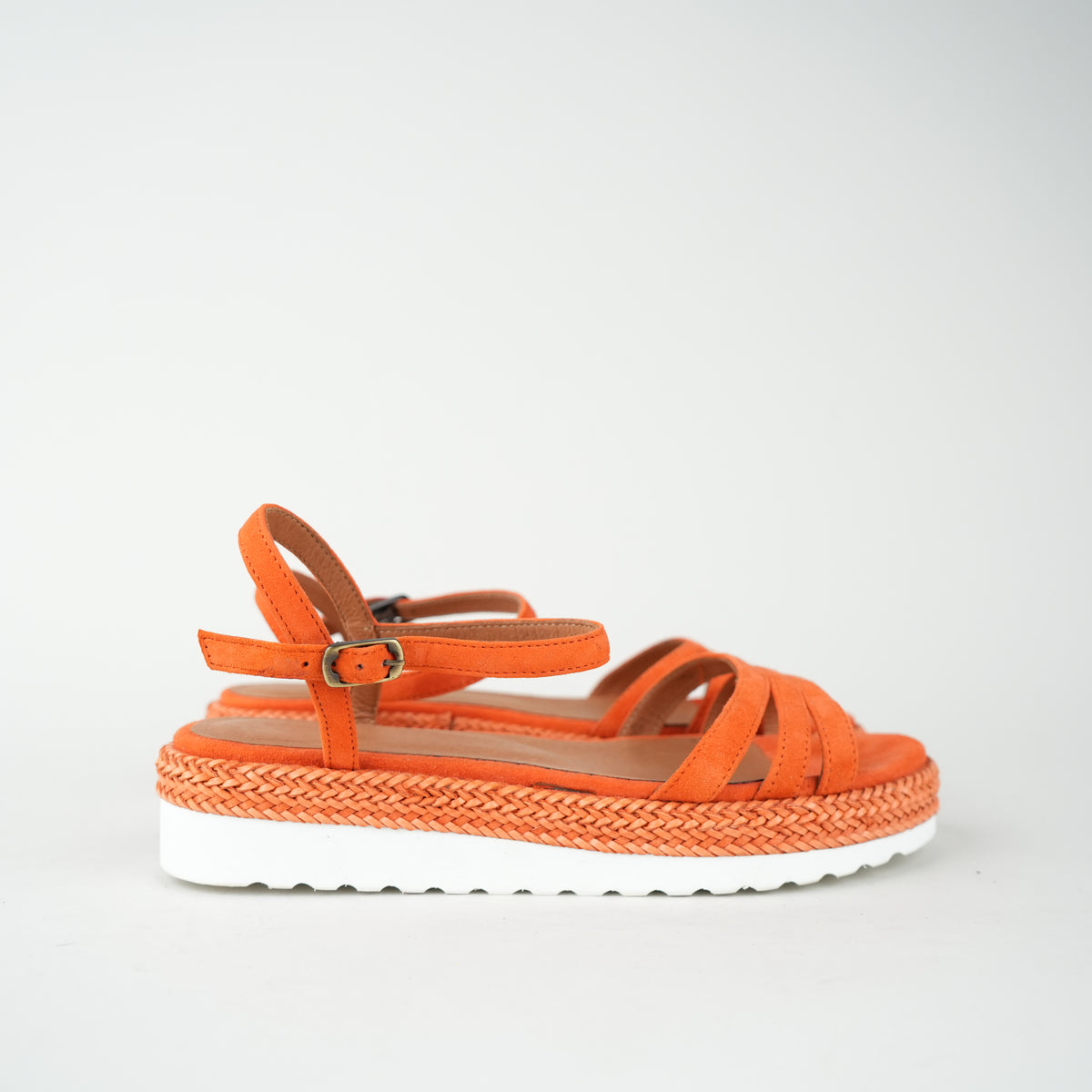 Sample - Ursula Orange - Size 37 UK4 Flat Sandal by Esska