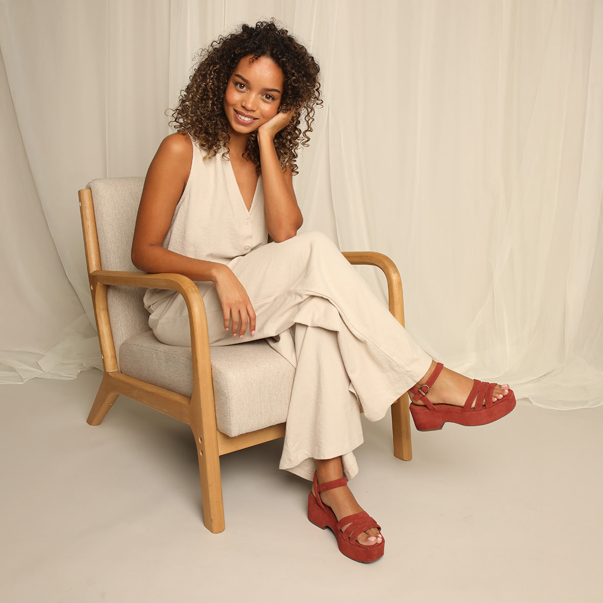 Ellie Rust SP Flat Sandal by Esska