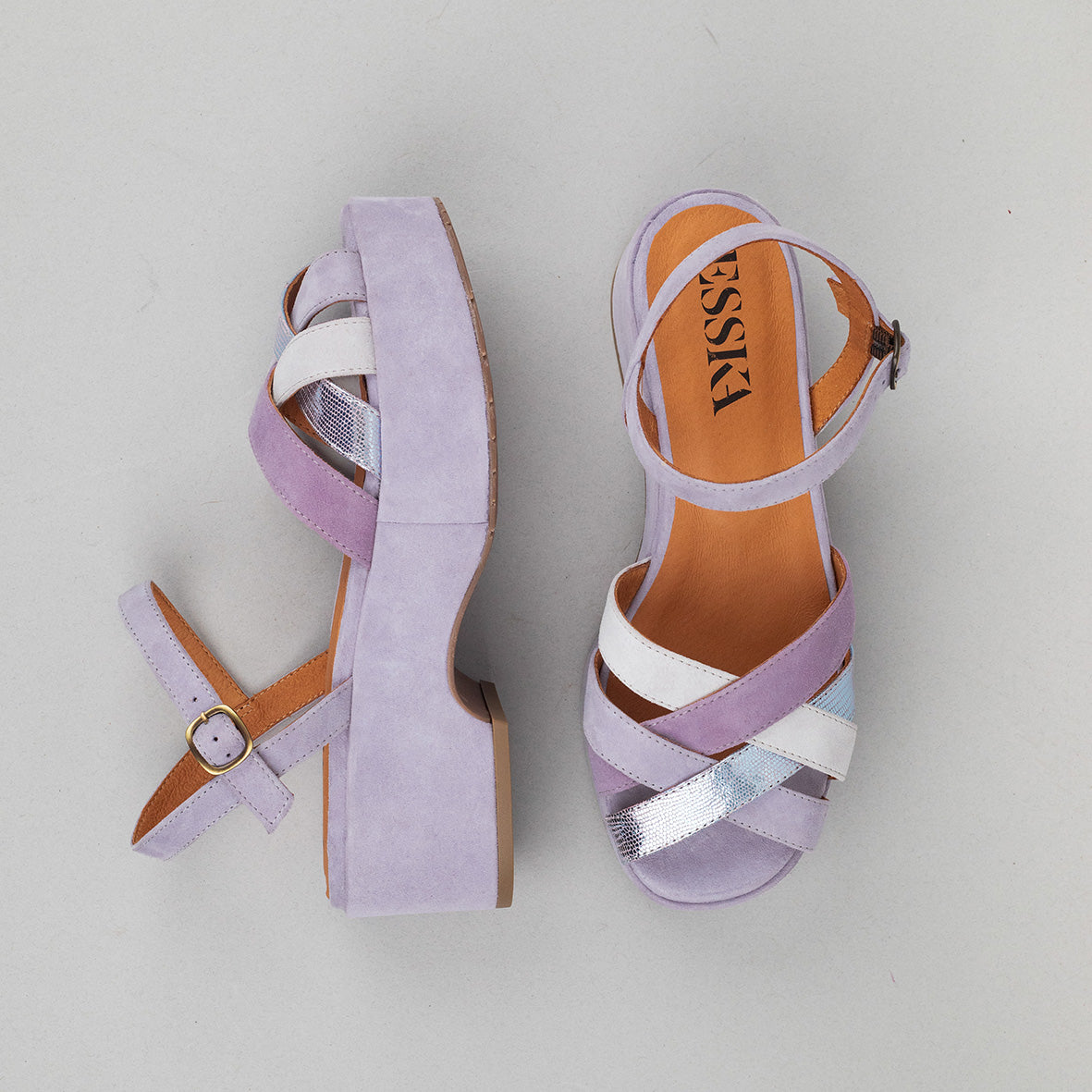 Elsa Lavender Flat Sandal by Esska