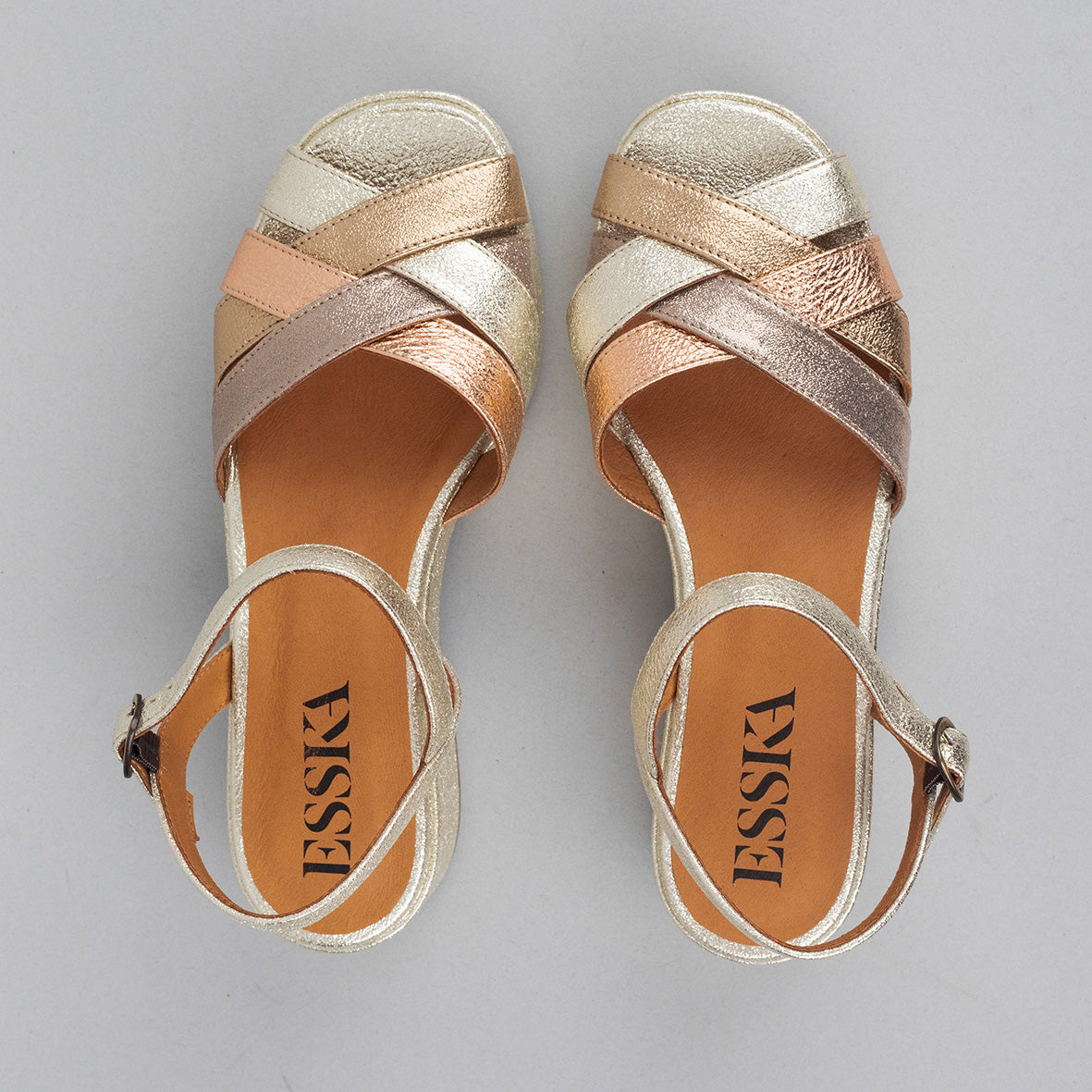 Elsa Metallic Multi Flat Sandal by Esska