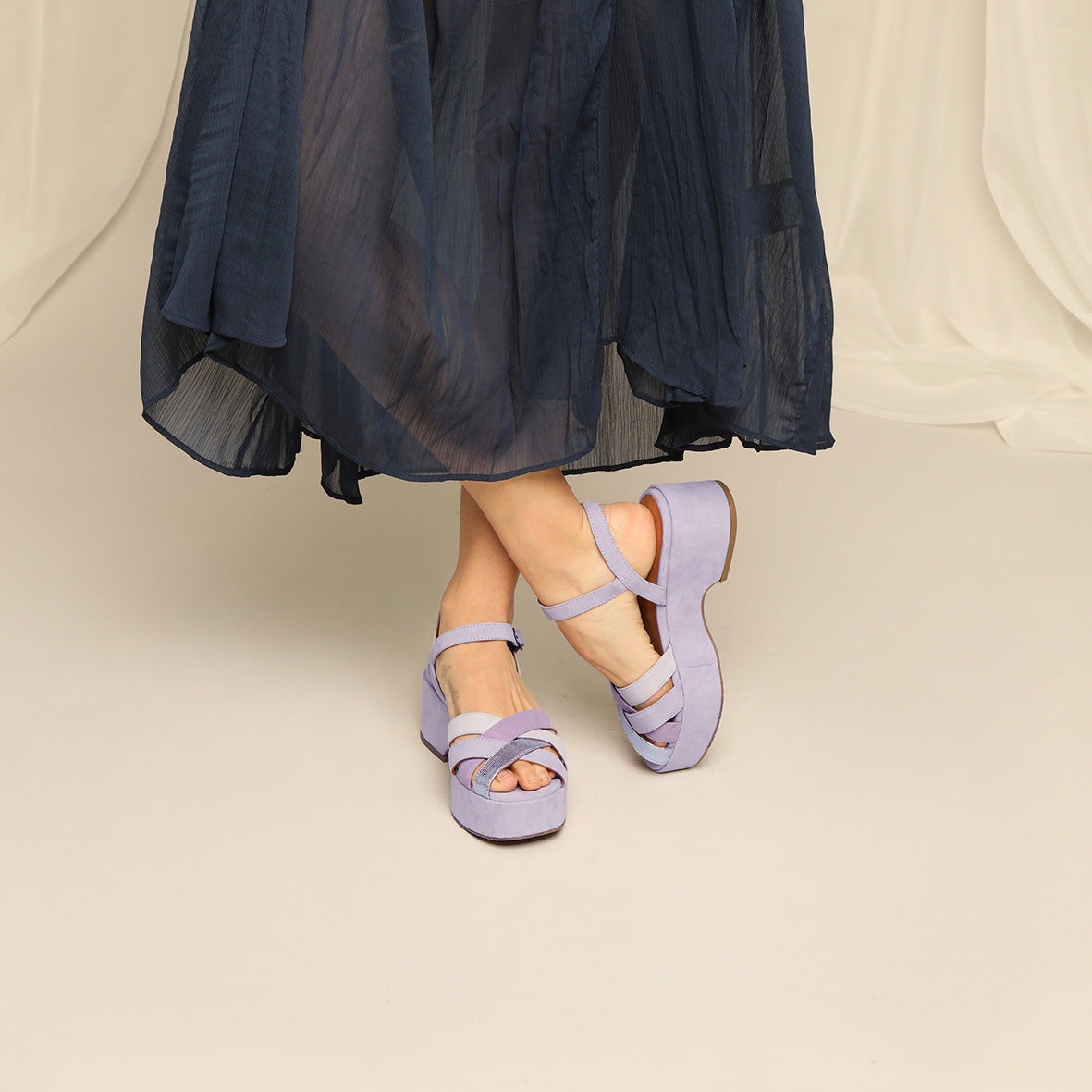 Elsa Lavender Flat Sandal by Esska