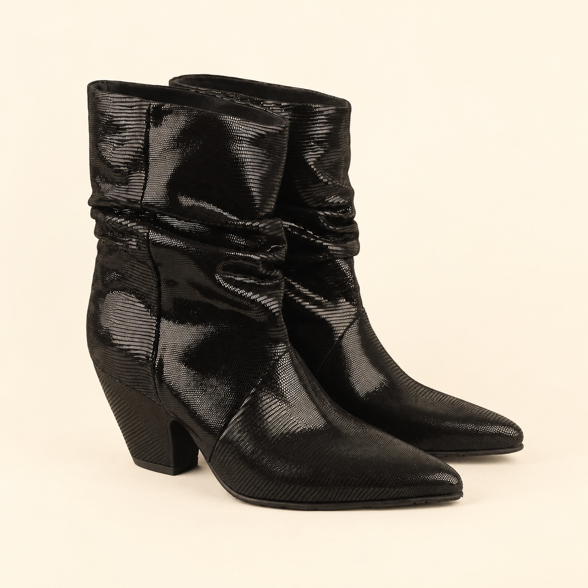 Ember Metallic Black Mid Boot by Esska
