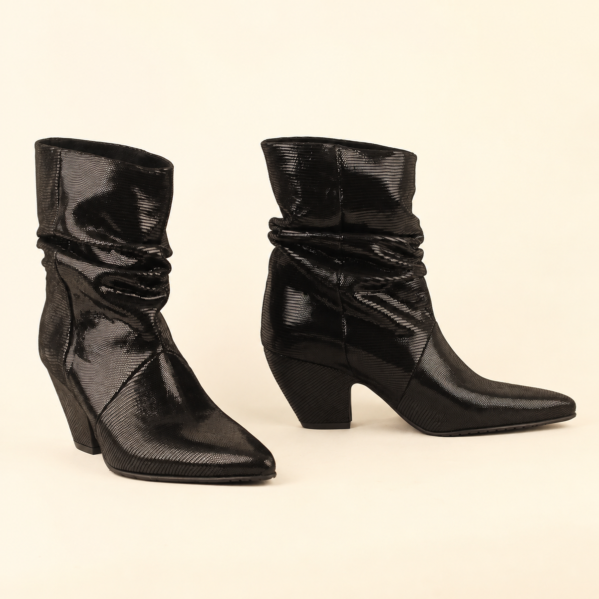 Ember Metallic Black Mid Boot by Esska