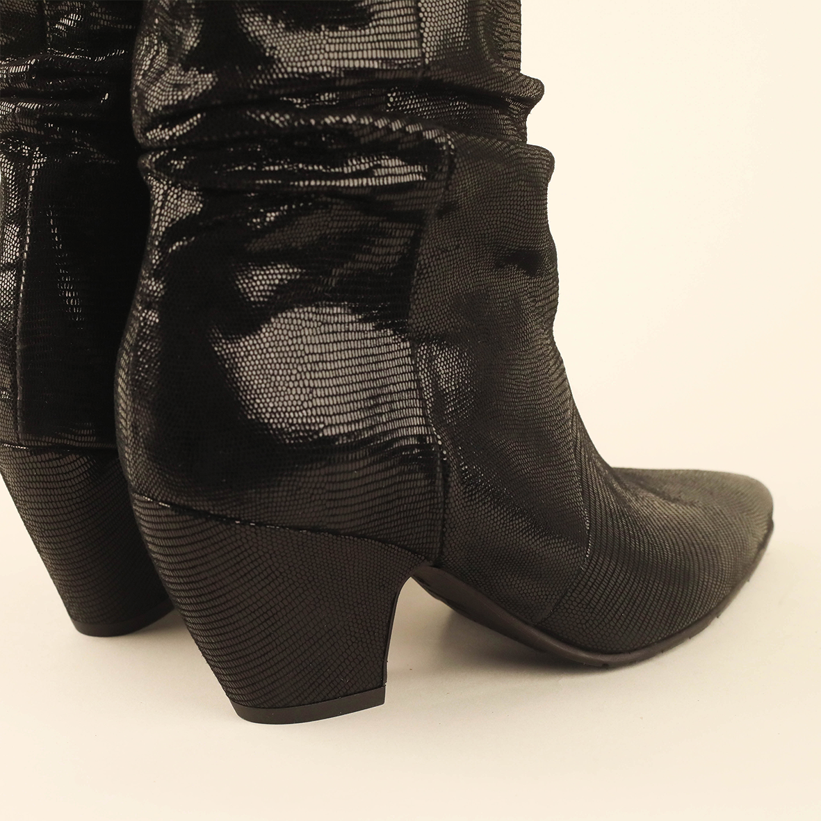 Ember Metallic Black Mid Boot by Esska