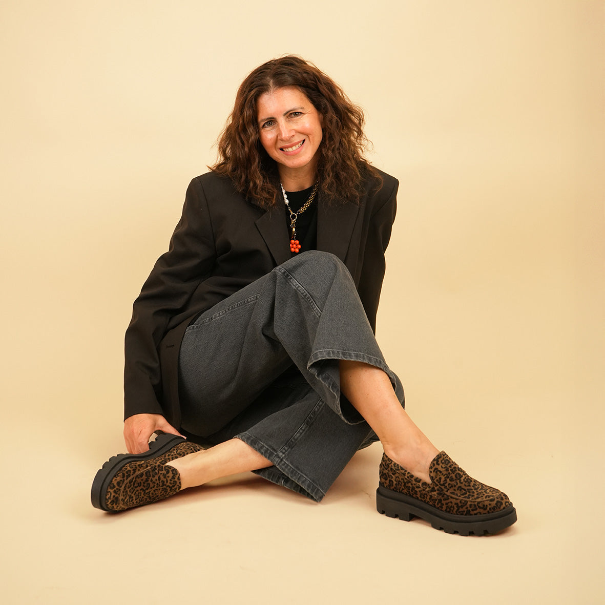 Emily Leopard Flat Shoe by Esska