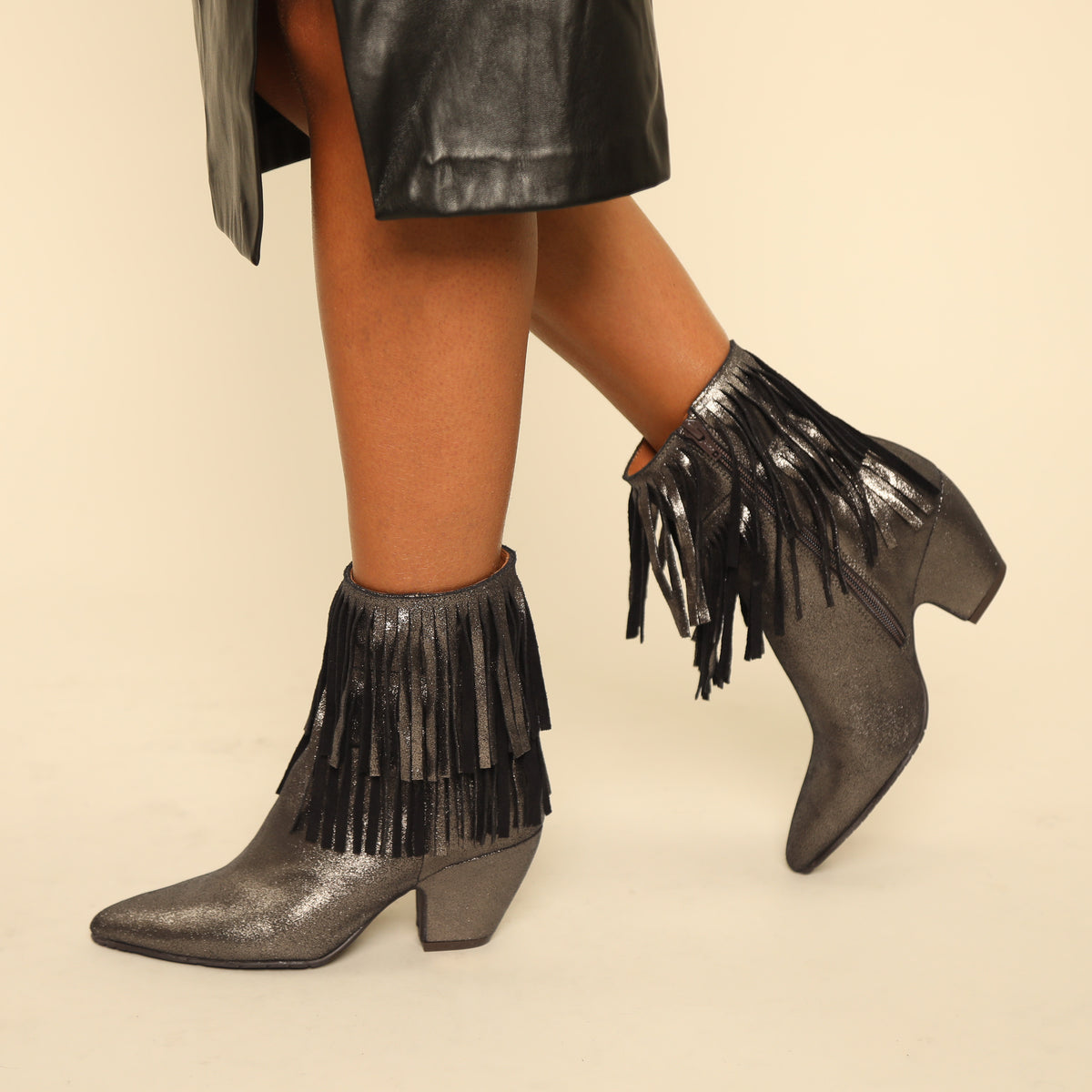 Esme Metallic Iron Mid Boot by Esska