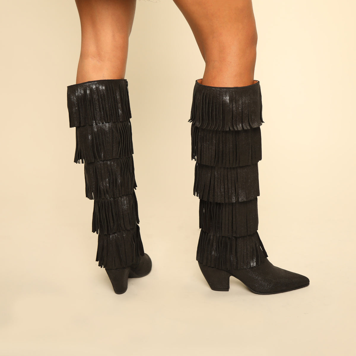 Eva Metallic Black Mid Boot by Esska