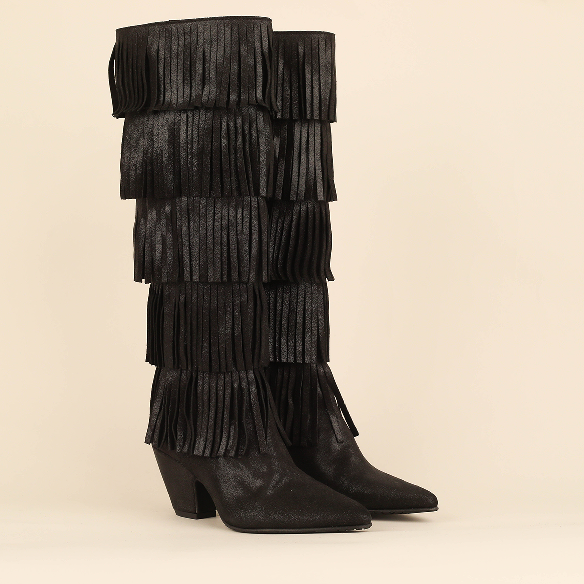 Eva Metallic Black Mid Boot by Esska
