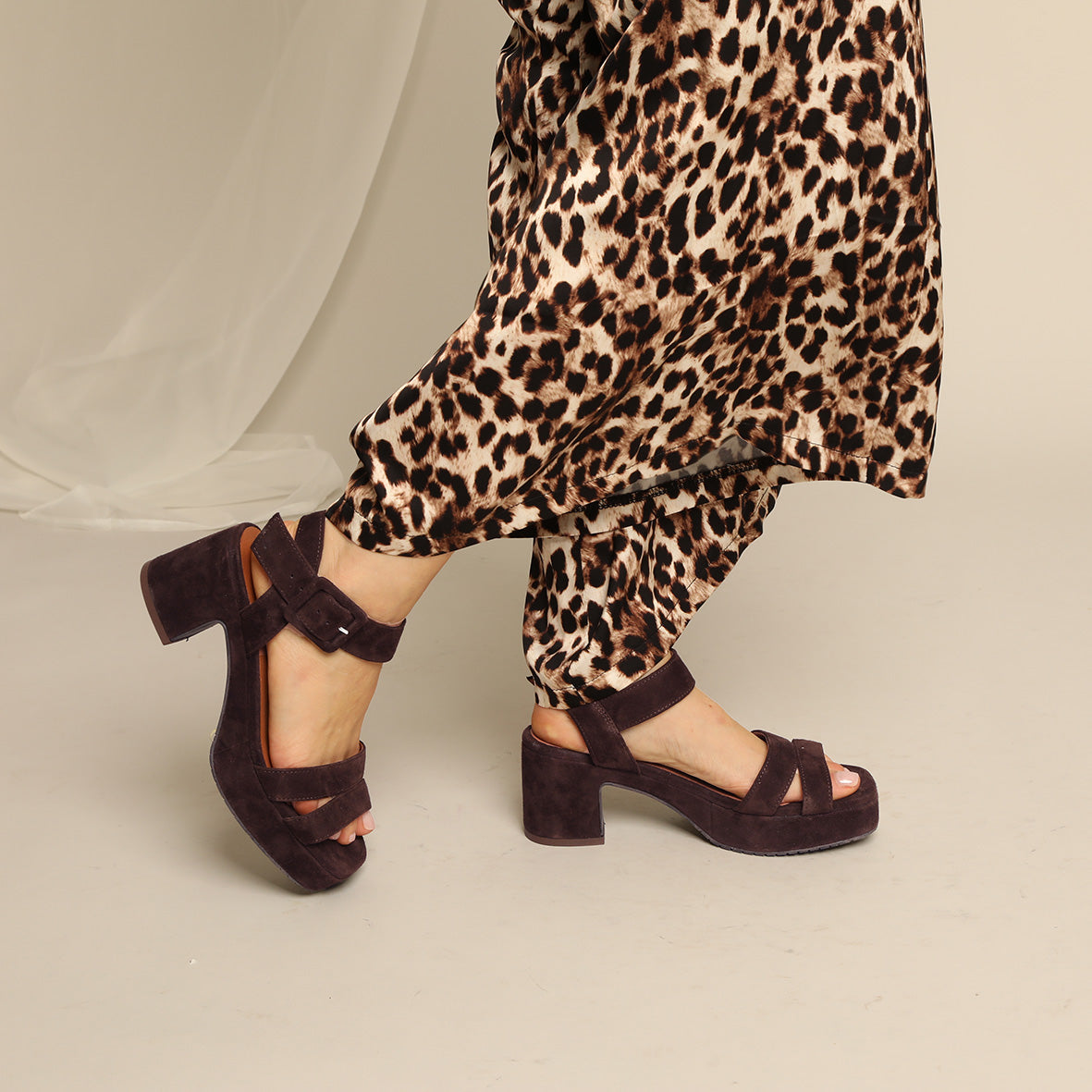 Flora Chocolate Mid Sandal by Esska