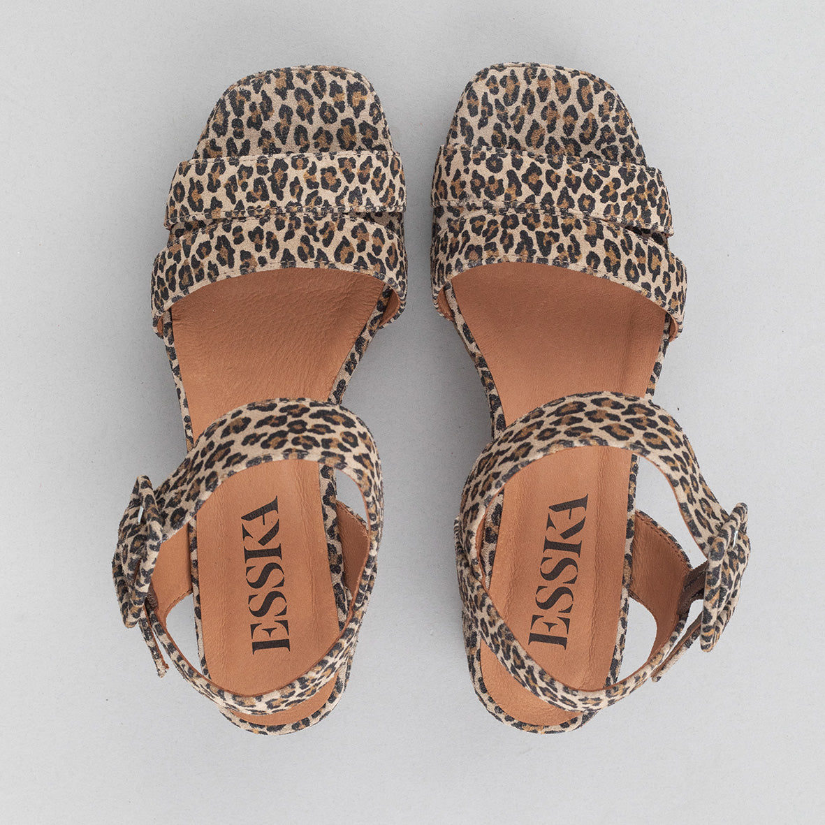 Flora Leopard Mid Sandal by Esska