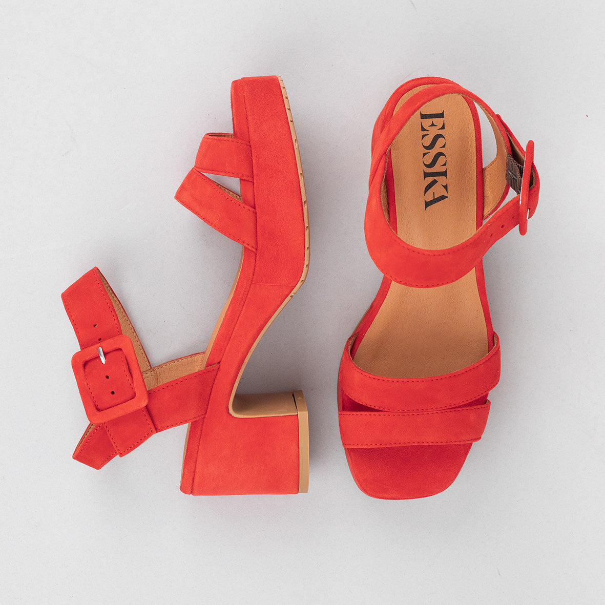 Flora Red Mid Sandal by Esska
