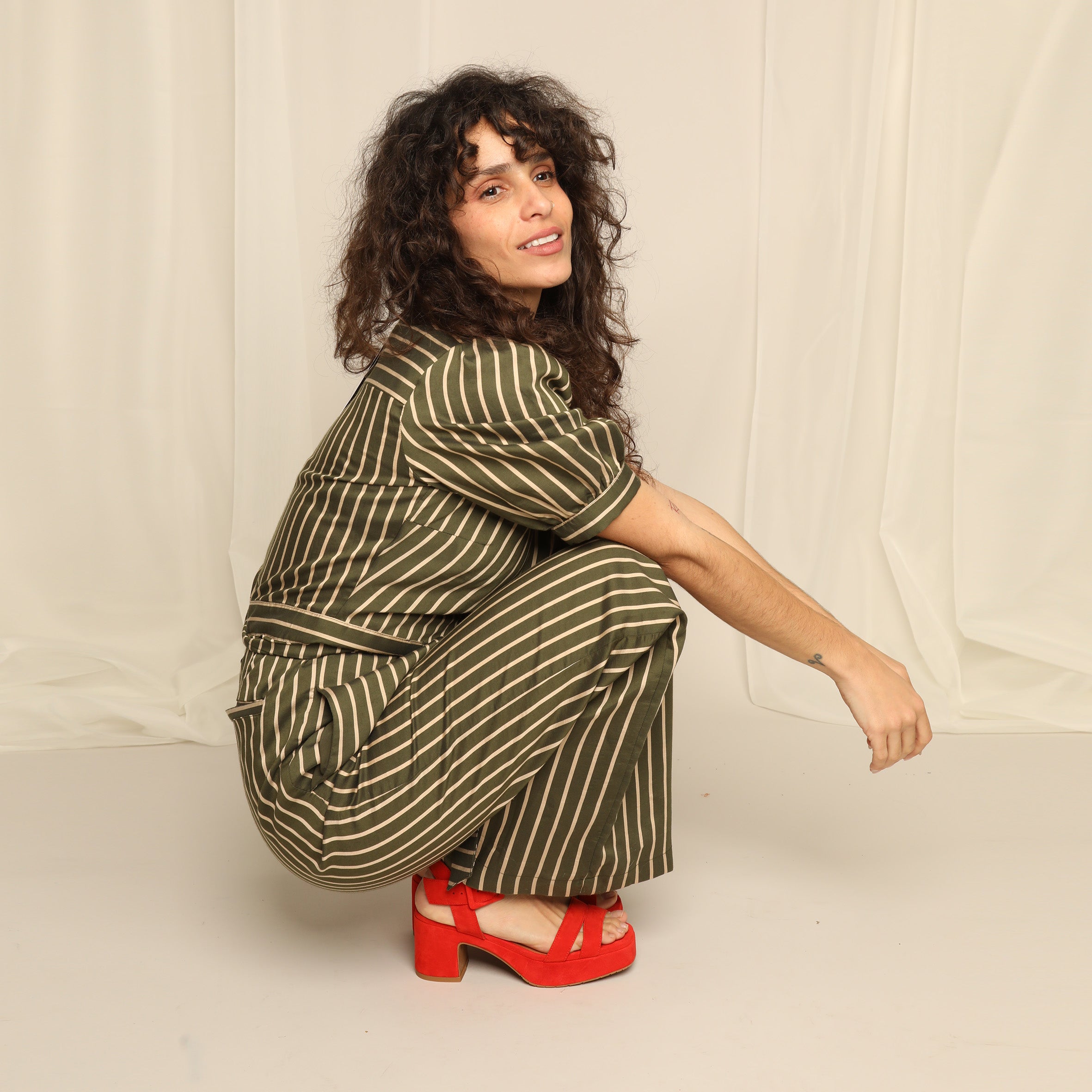 Flora Red Mid Sandal by Esska