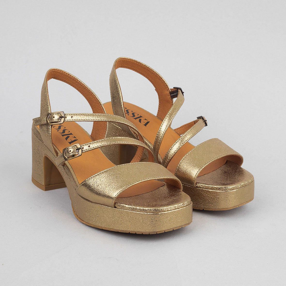 Frankie Gold Dust Mid Sandal by Esska