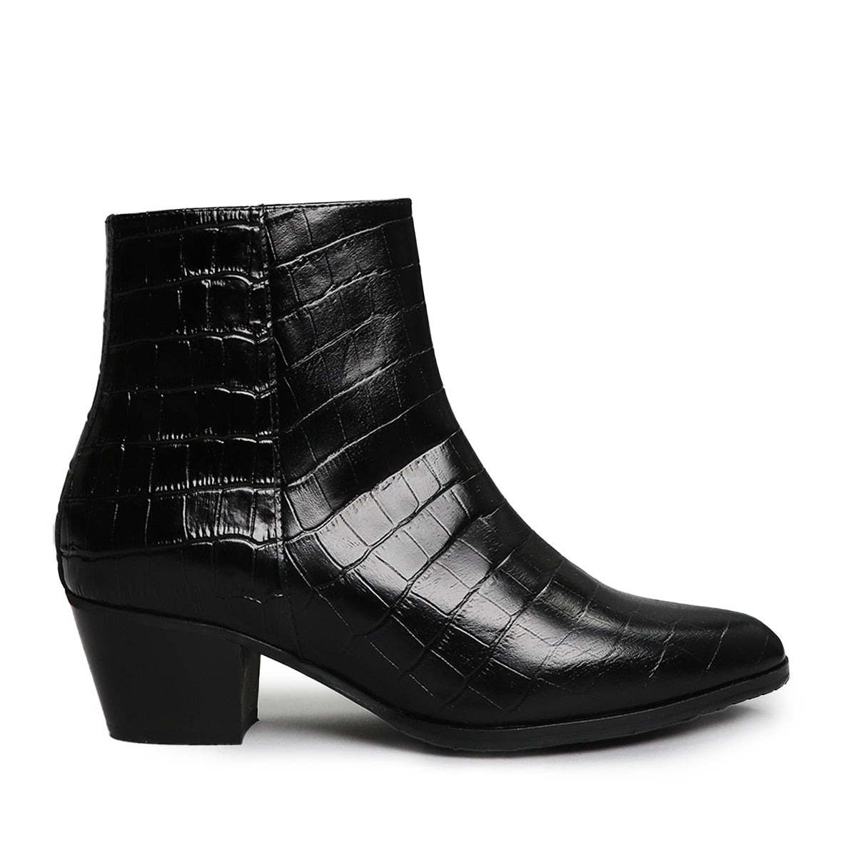 Gabrielle Croc Black Low Boot by Esska Shoes Ltd