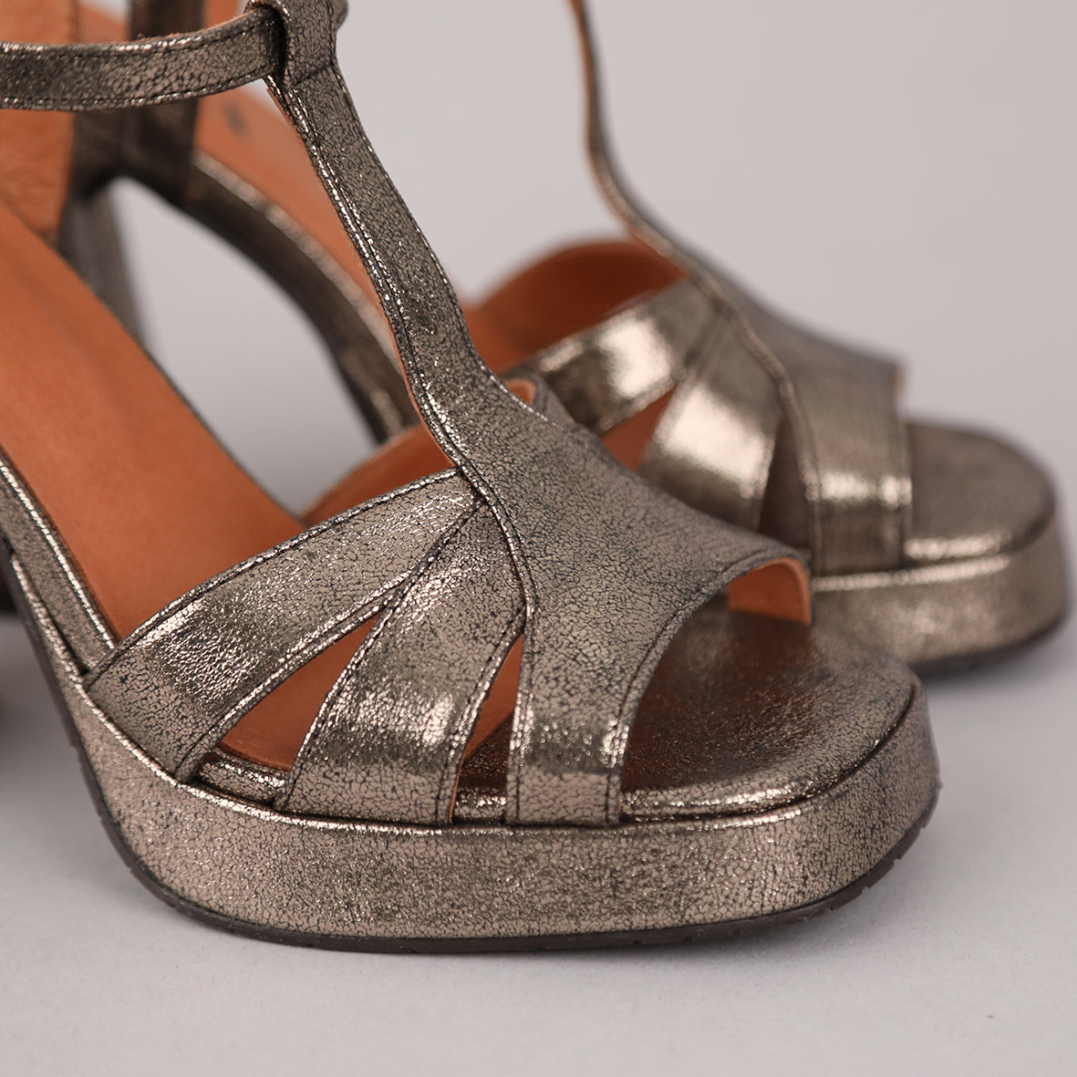 Gaia Metallic Iron High Sandal by Esska