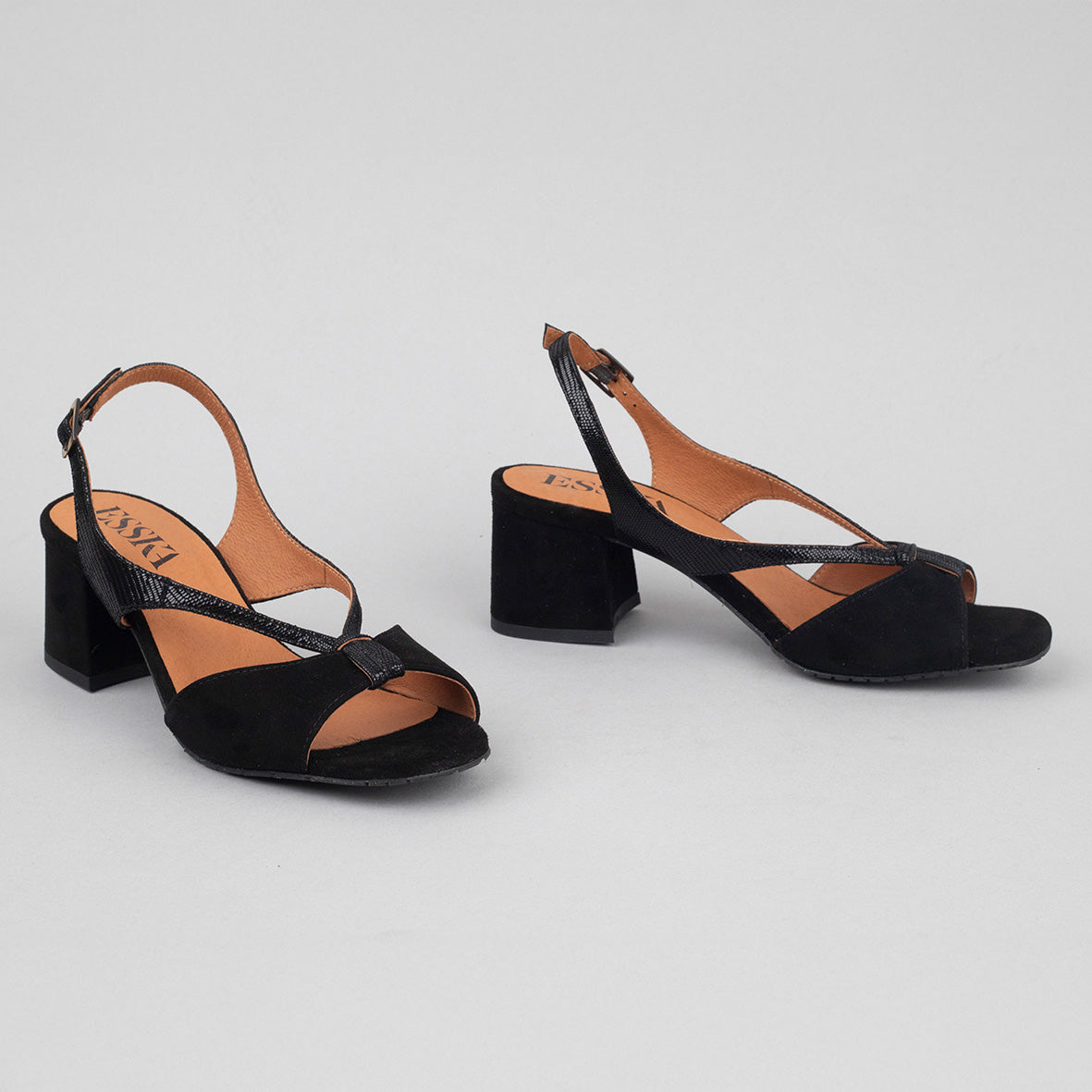 Gemma Black Low Sandal by Esska