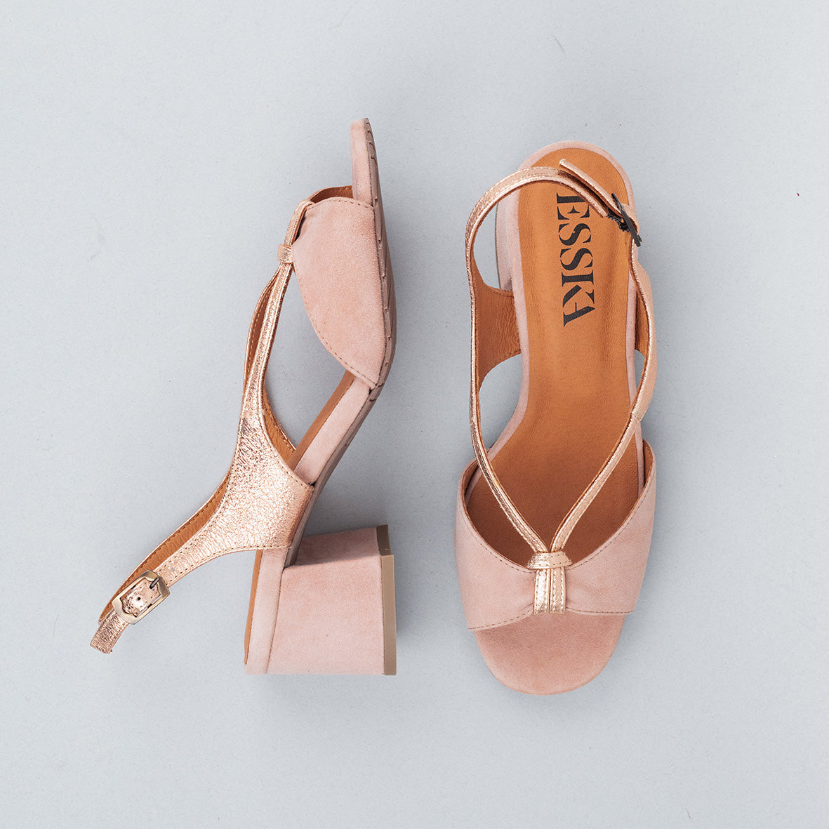 Gemma Light Dusty Pink Low Sandal by Esska