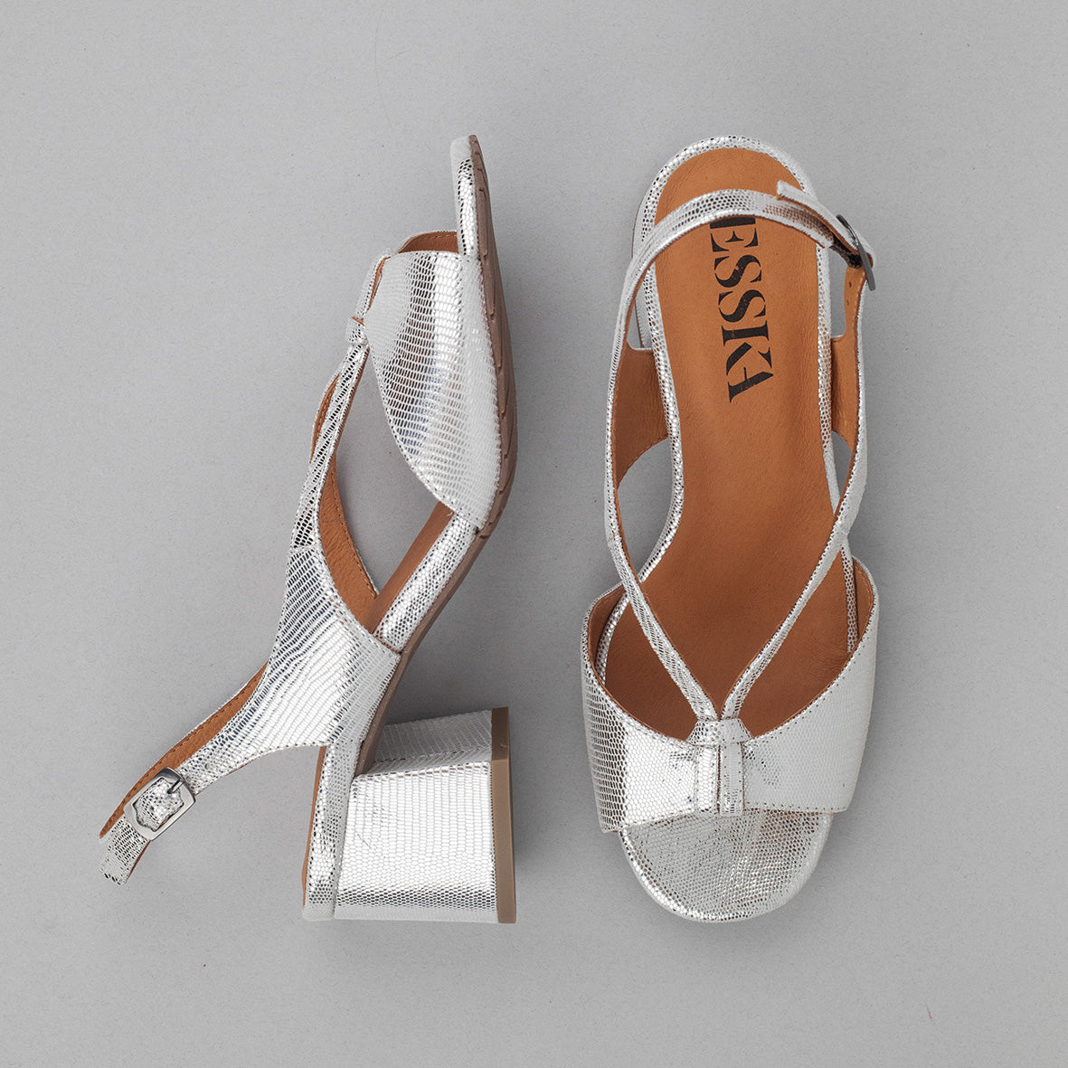 Gemma Silver Low Sandal by Esska