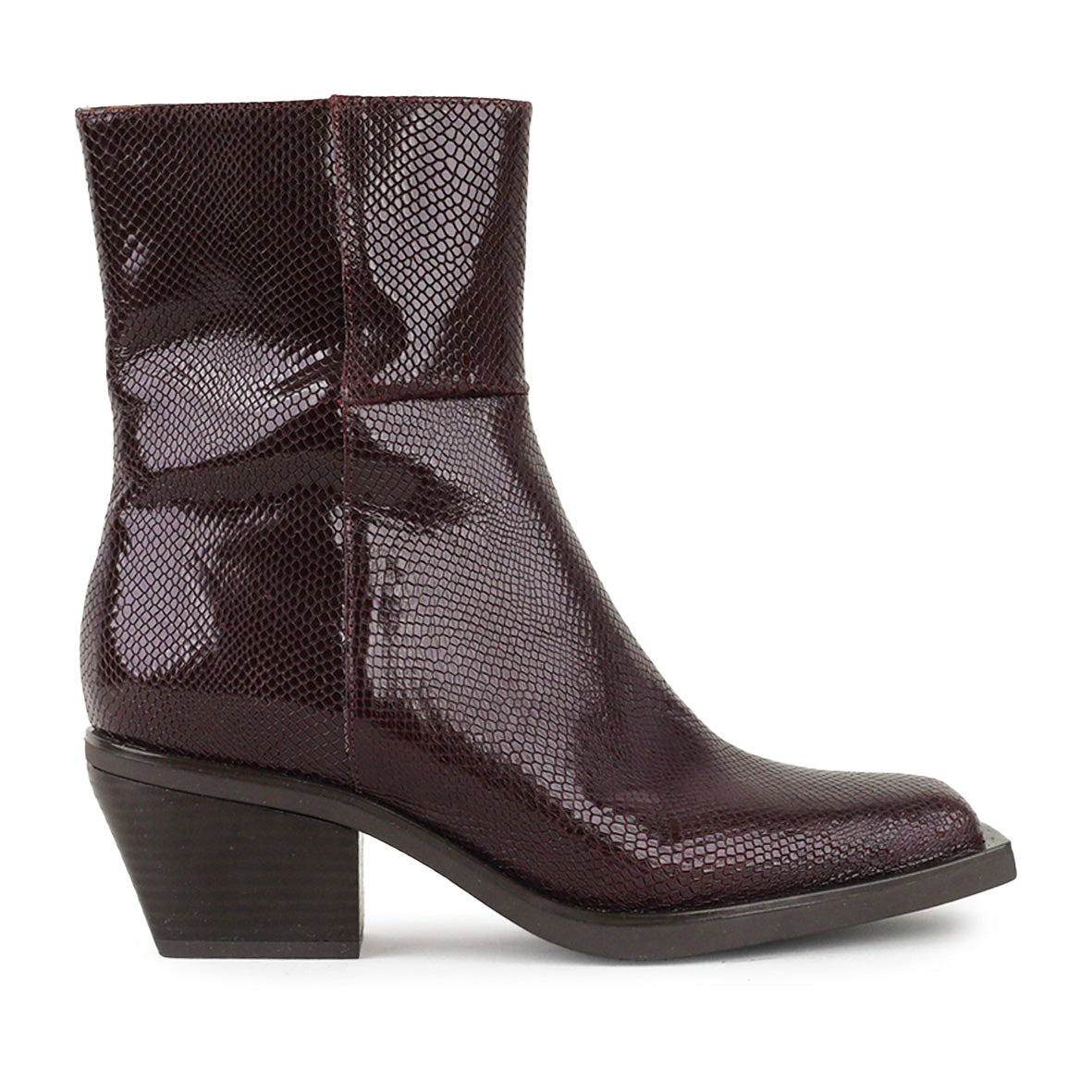 Ghalia Bordeaux Rept Low Boot by Esska