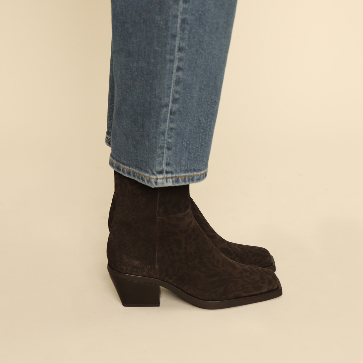 Ghalia Dark Brown Leopard Low Boot by Esska