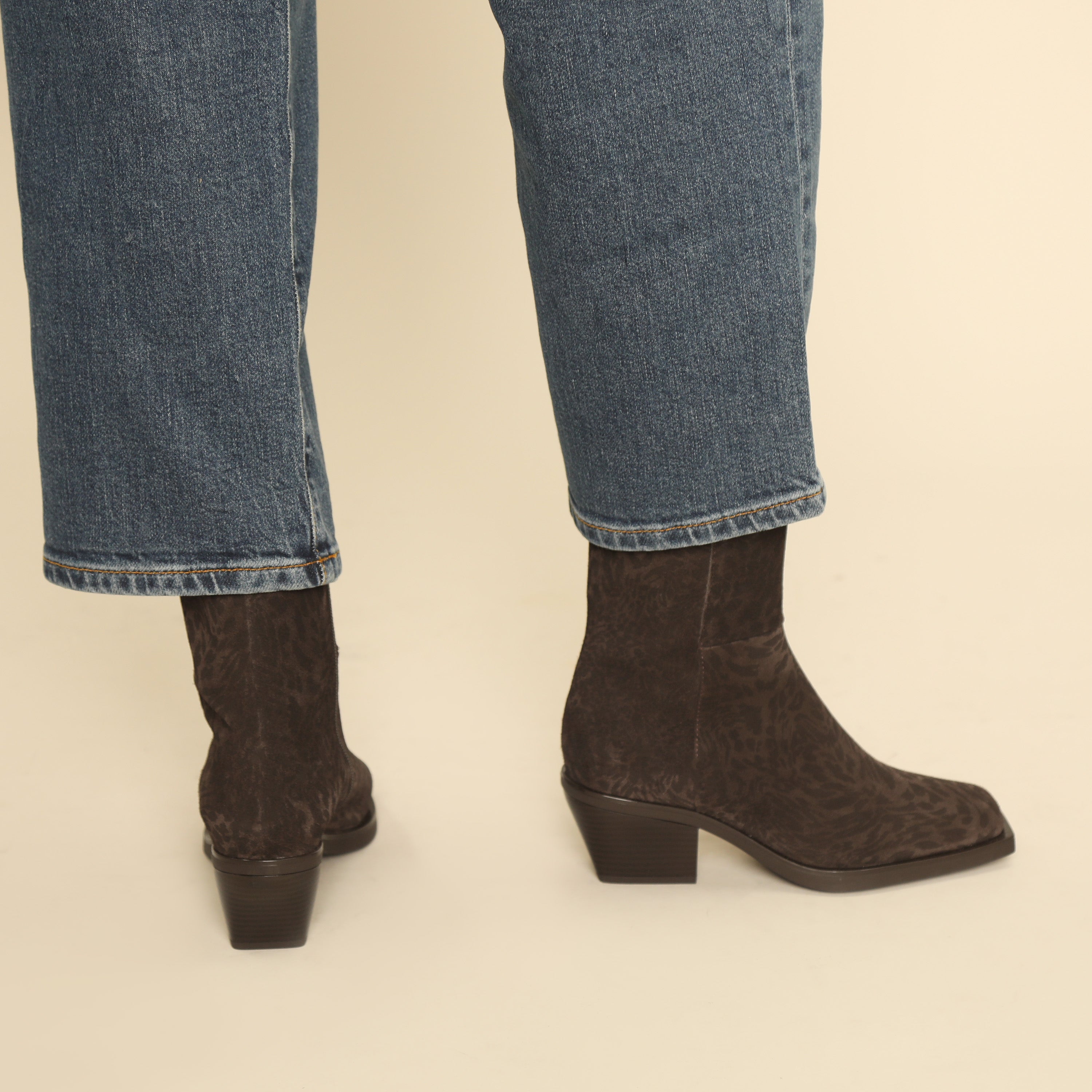 Ghalia Dark Brown Leopard Low Boot by Esska