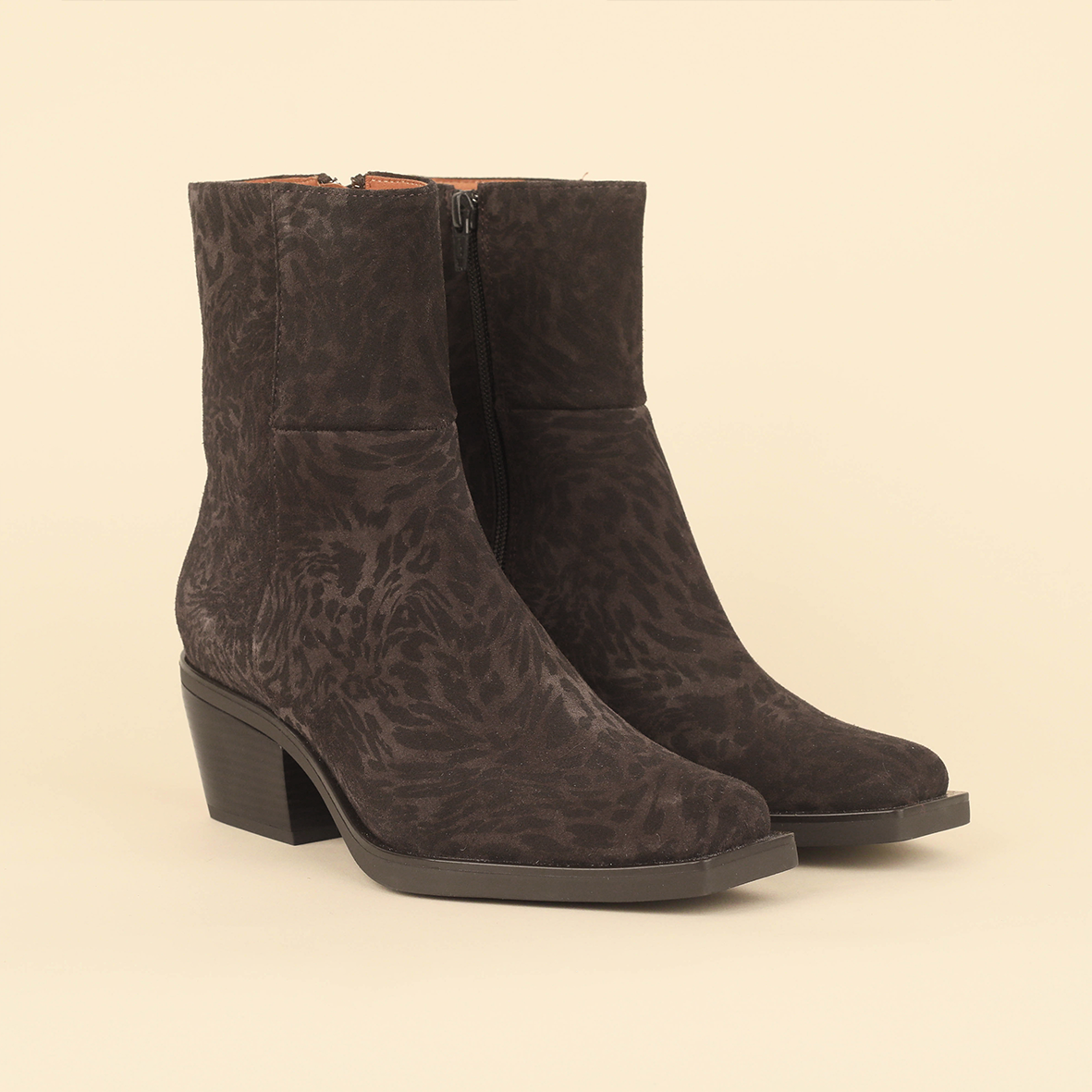 Ghalia Dark Brown Leopard Low Boot by Esska