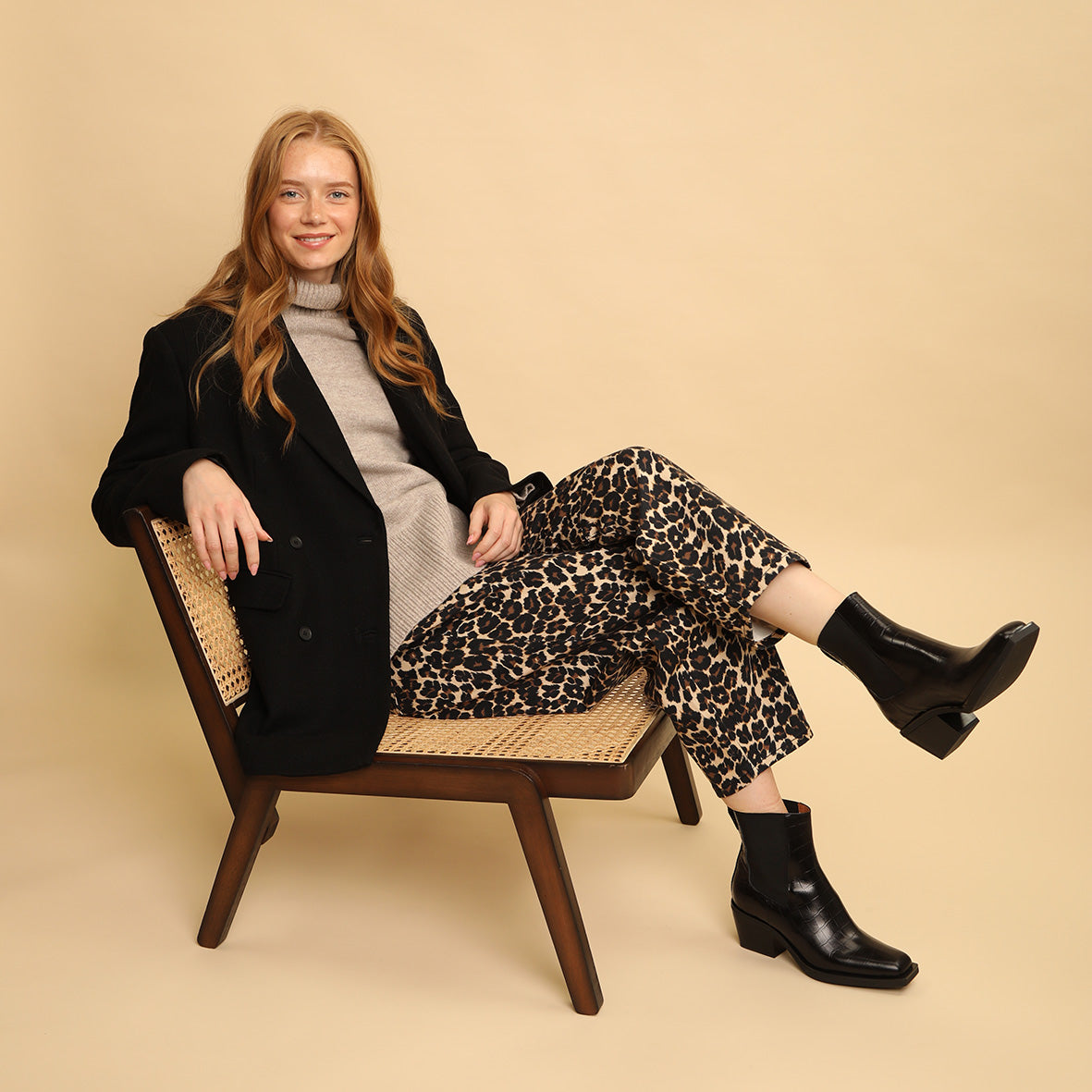 Gillian Croc Black Low Boot by Esska Shoes Ltd