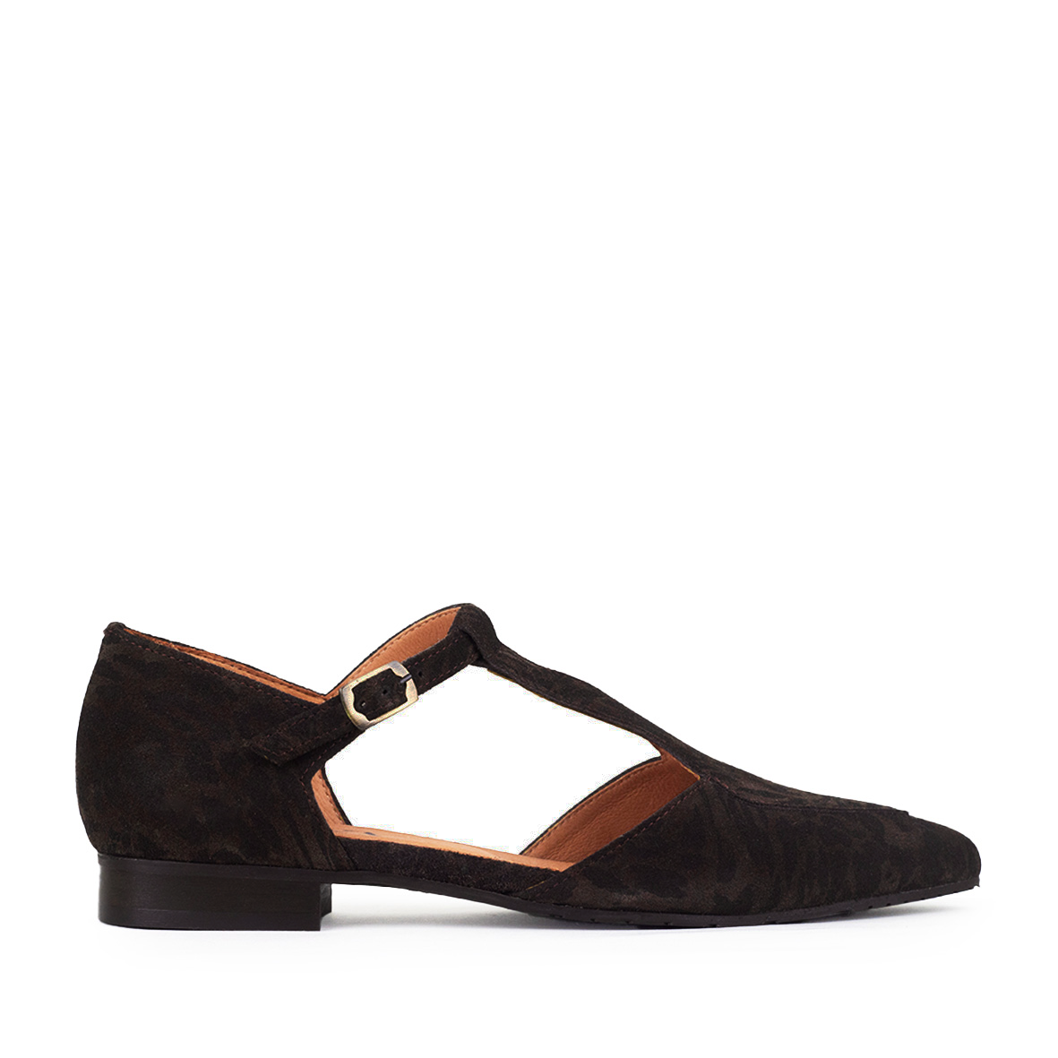 Harmony Dark Brown Leopard Flat Shoe by Esska
