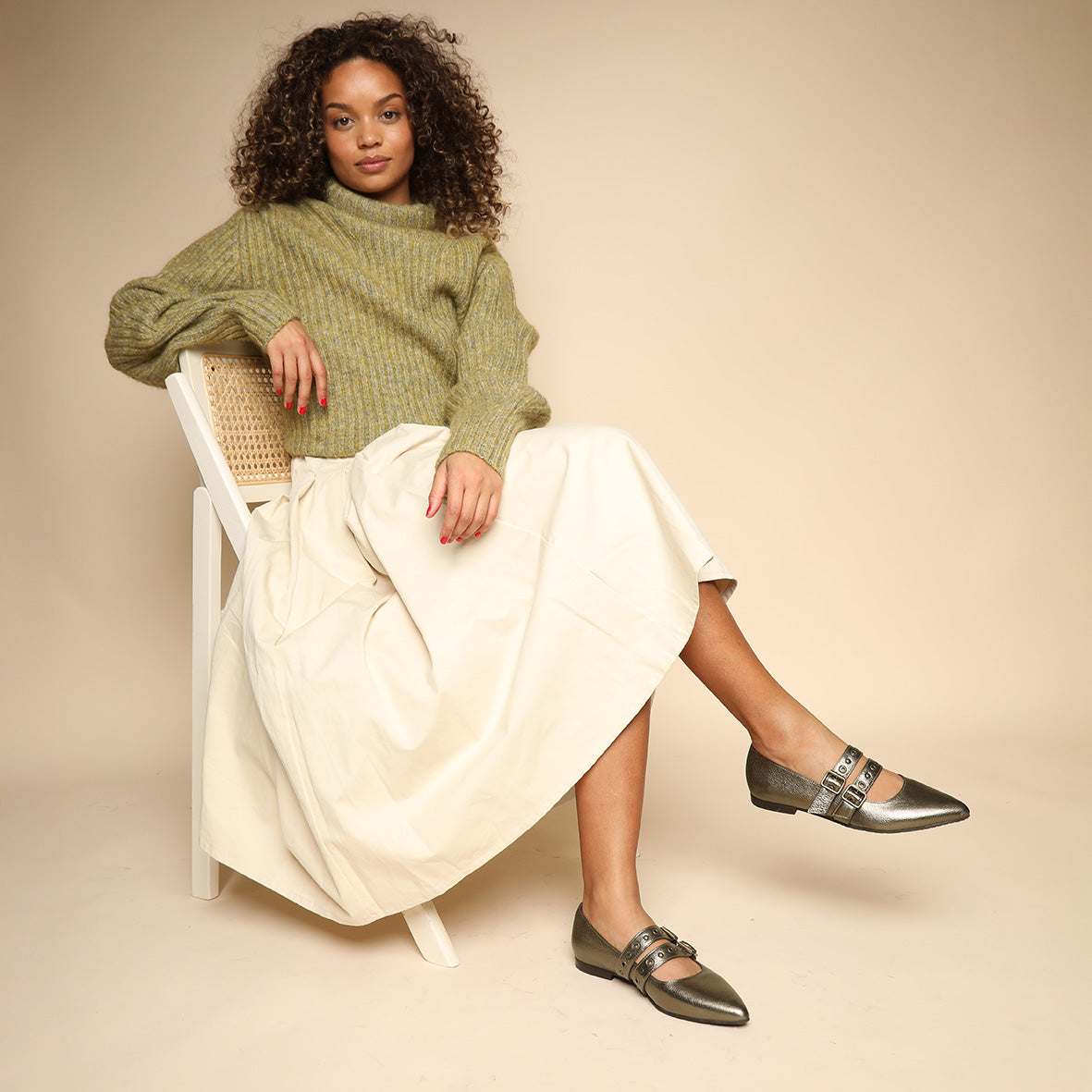 Harper Metallic Graphito Flat Shoe by Esska Shoes Ltd