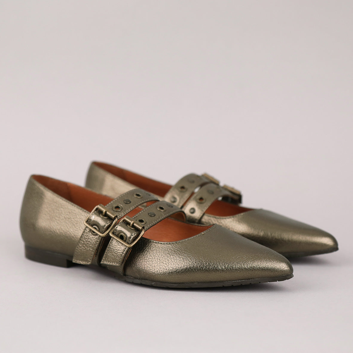 Harper Metallic Graphito Flat Shoe by Esska Shoes Ltd