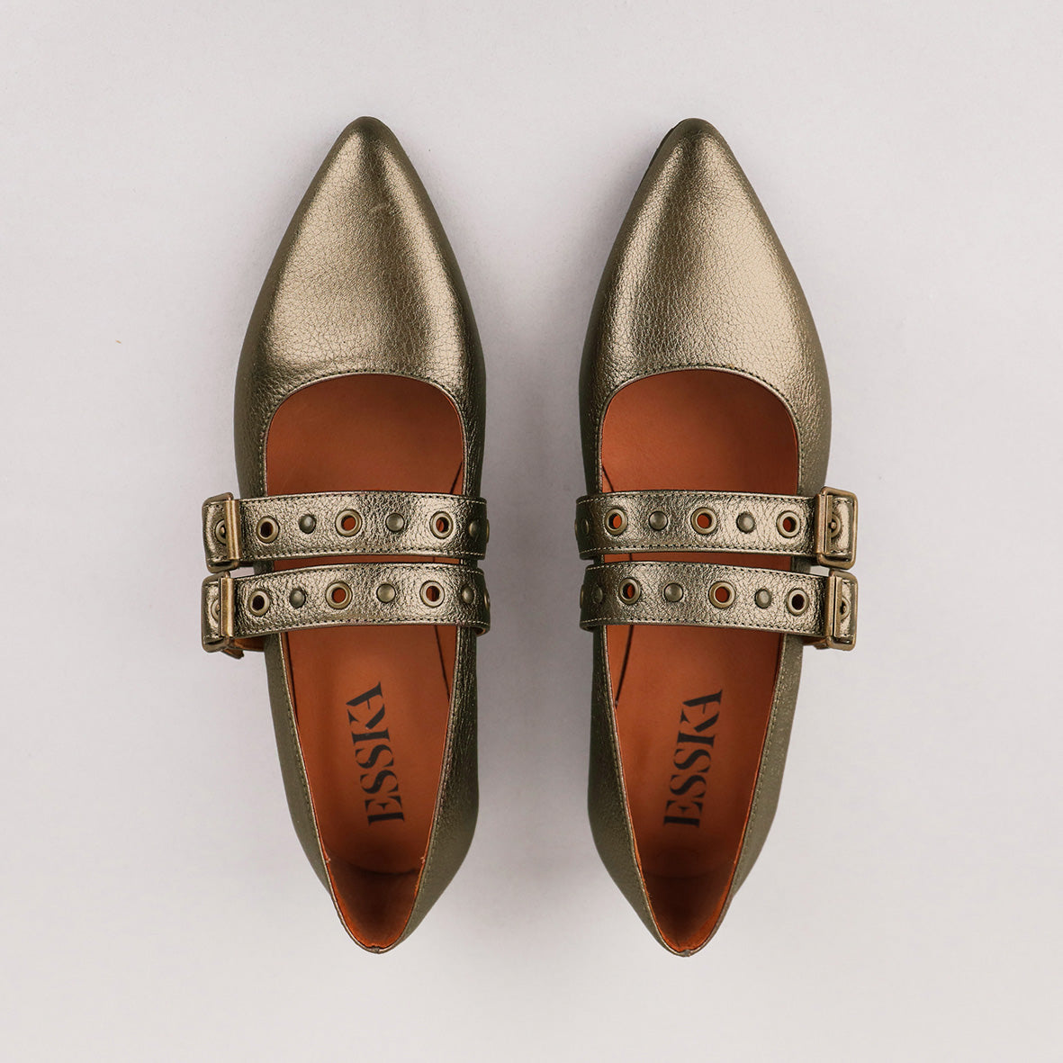 Harper Metallic Graphito Flat Shoe by Esska Shoes Ltd