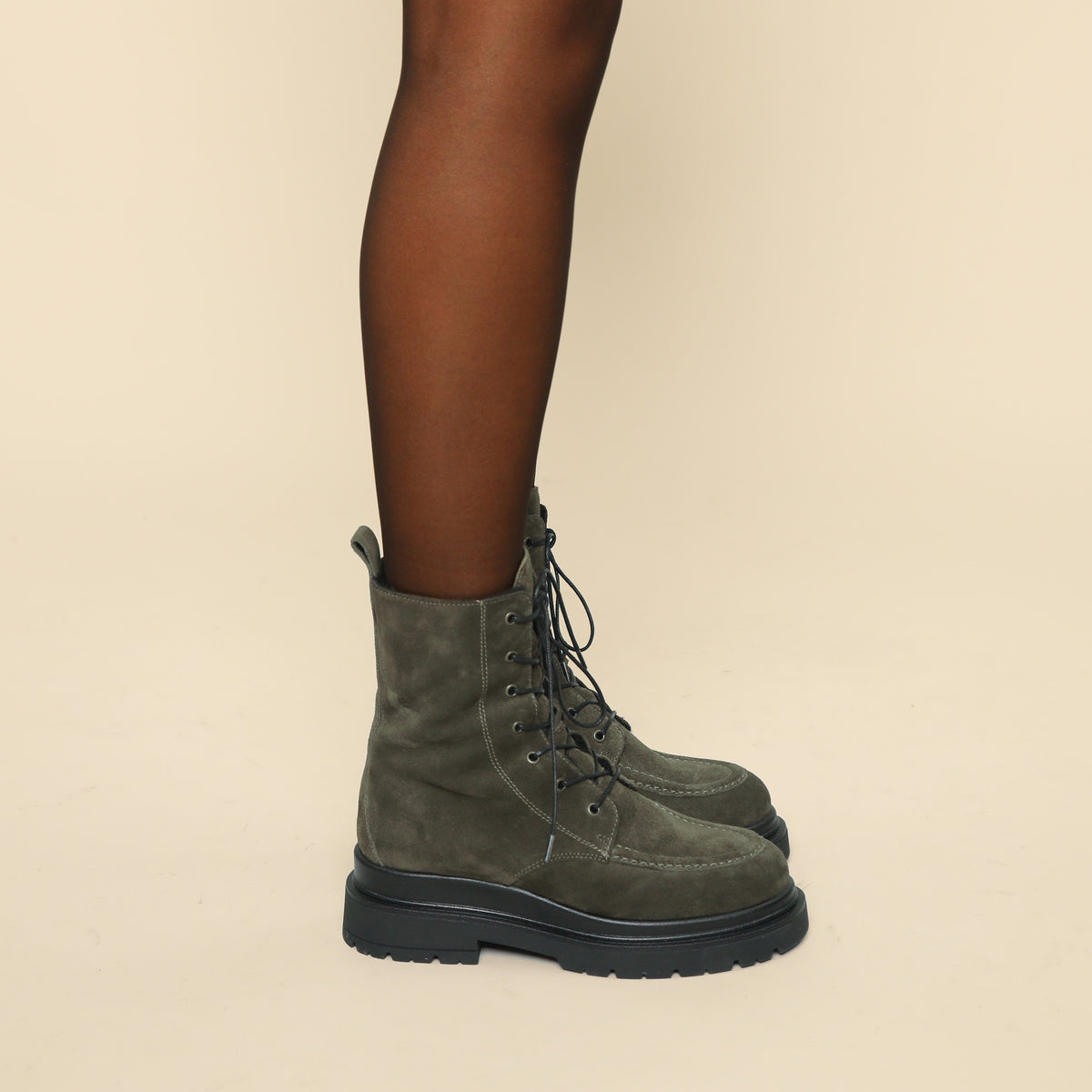 Hayes Khaki Flat Boot by Esska