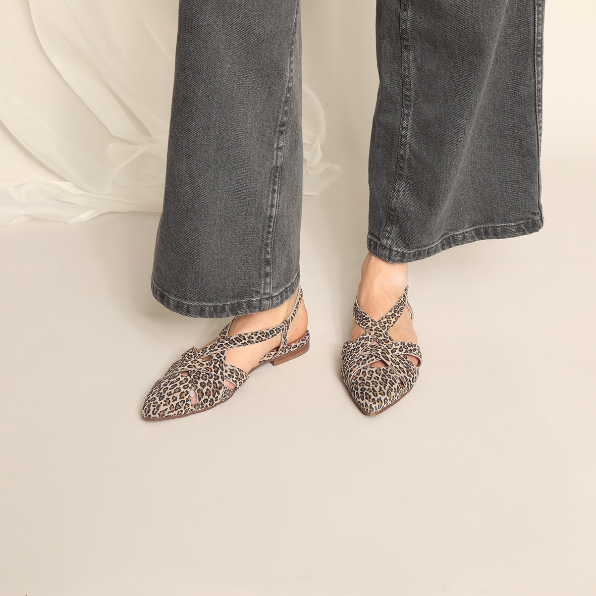 Heidi Leopard Flat Shoe by Esska