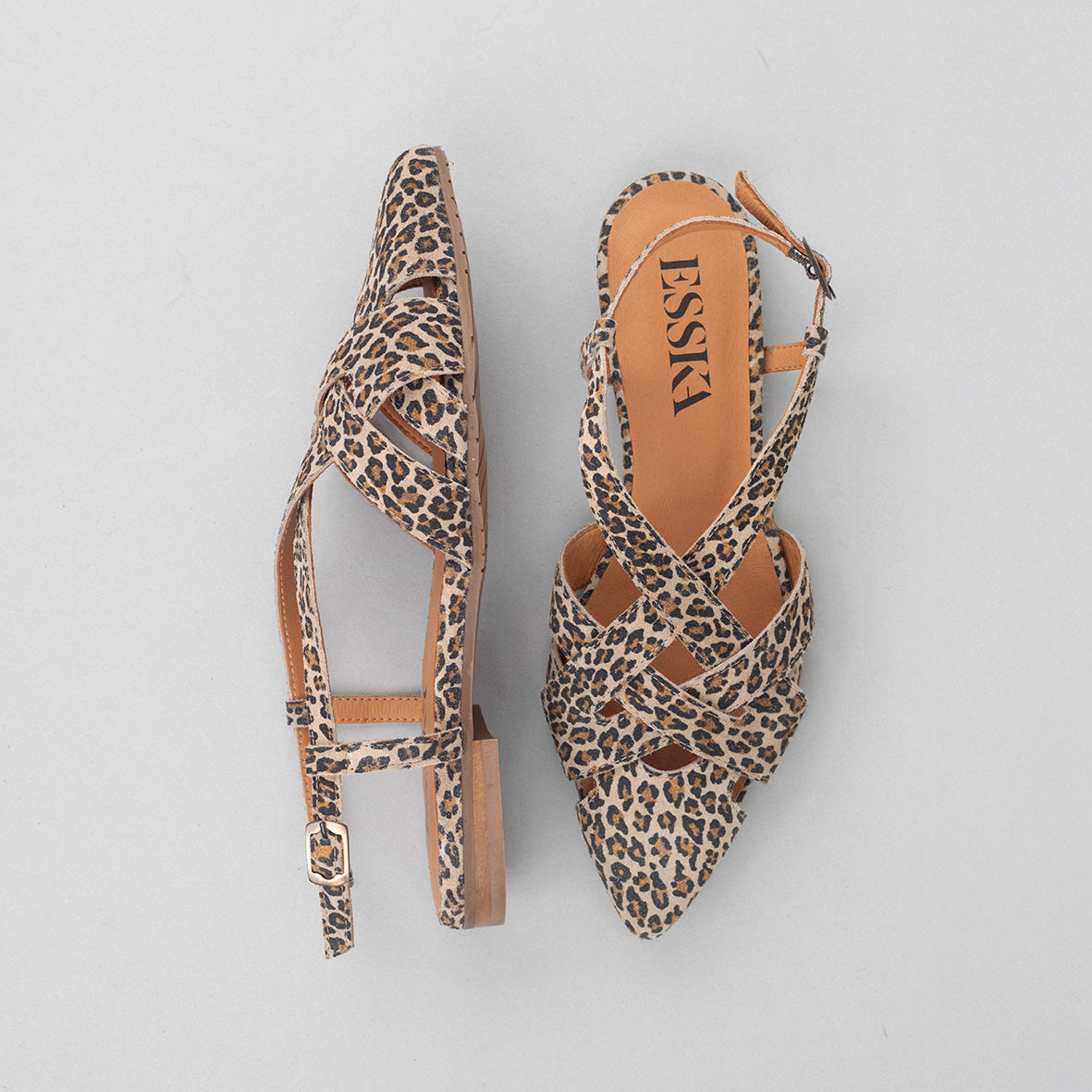 Heidi Leopard Flat Shoe by Esska