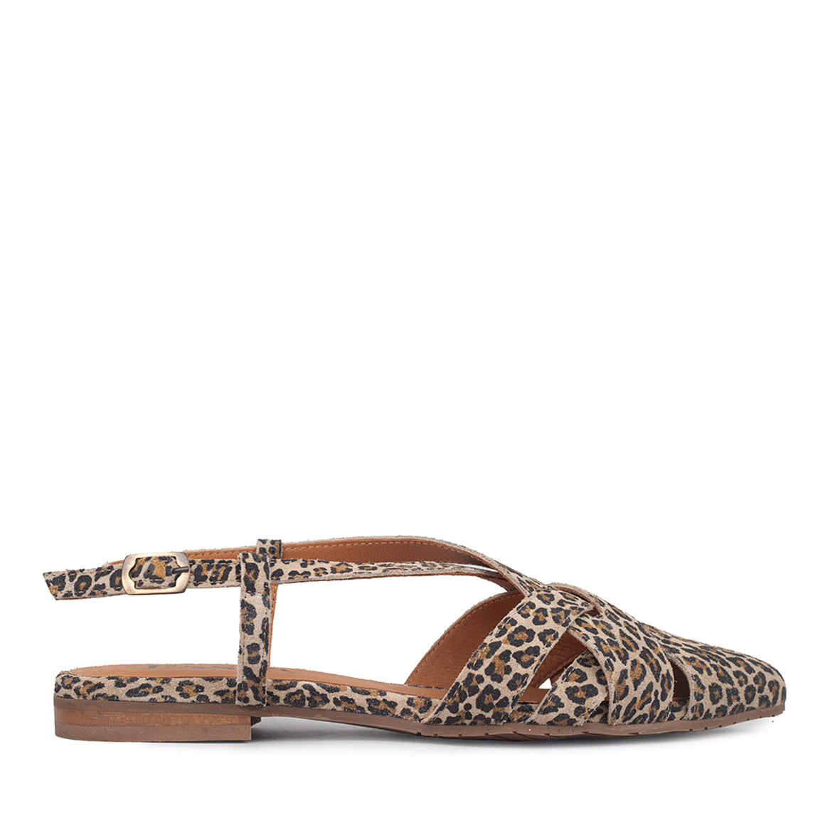 Heidi Leopard Flat Shoe by Esska