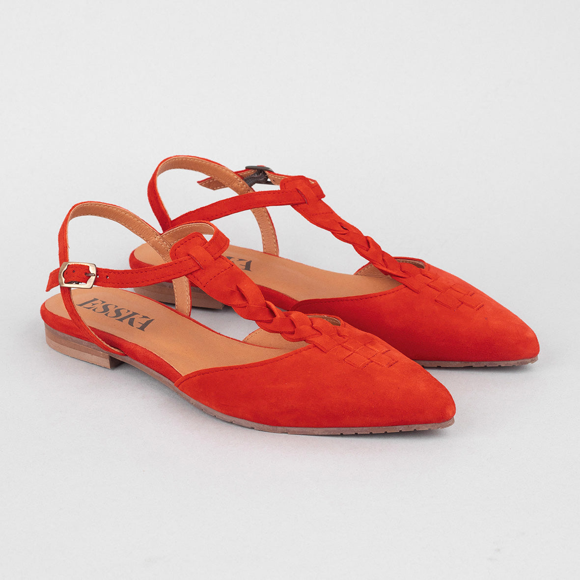 Helena Red Flat Shoe by Esska