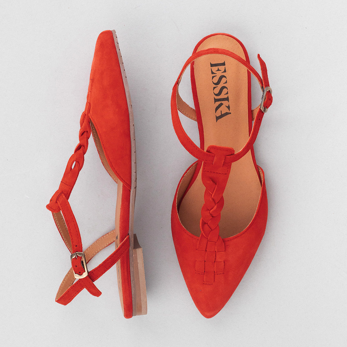 Helena Red Flat Shoe by Esska