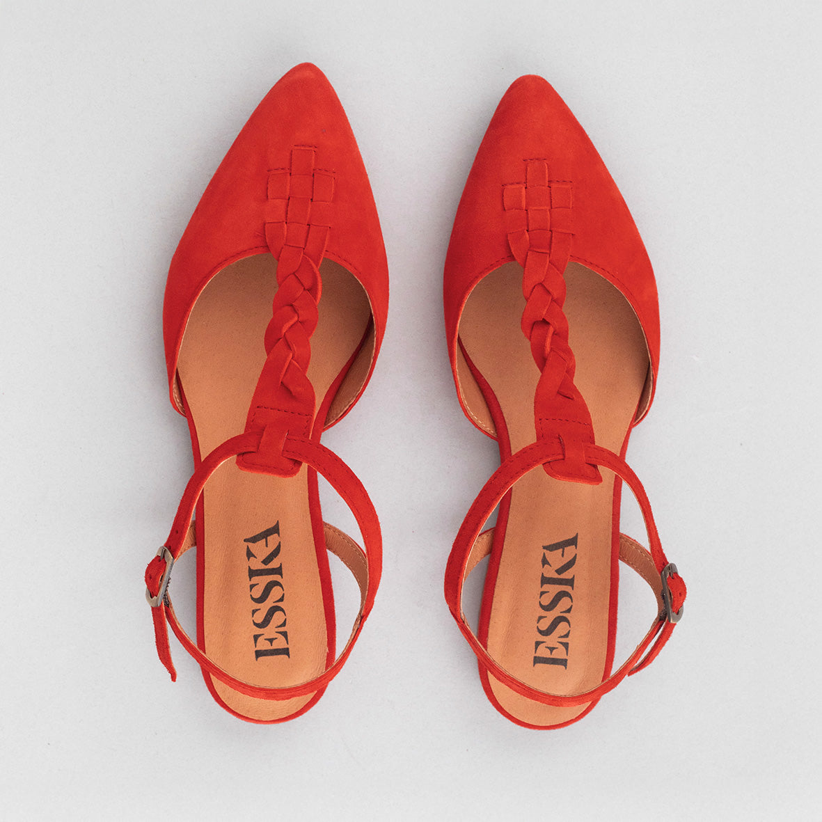 Helena Red Flat Shoe by Esska