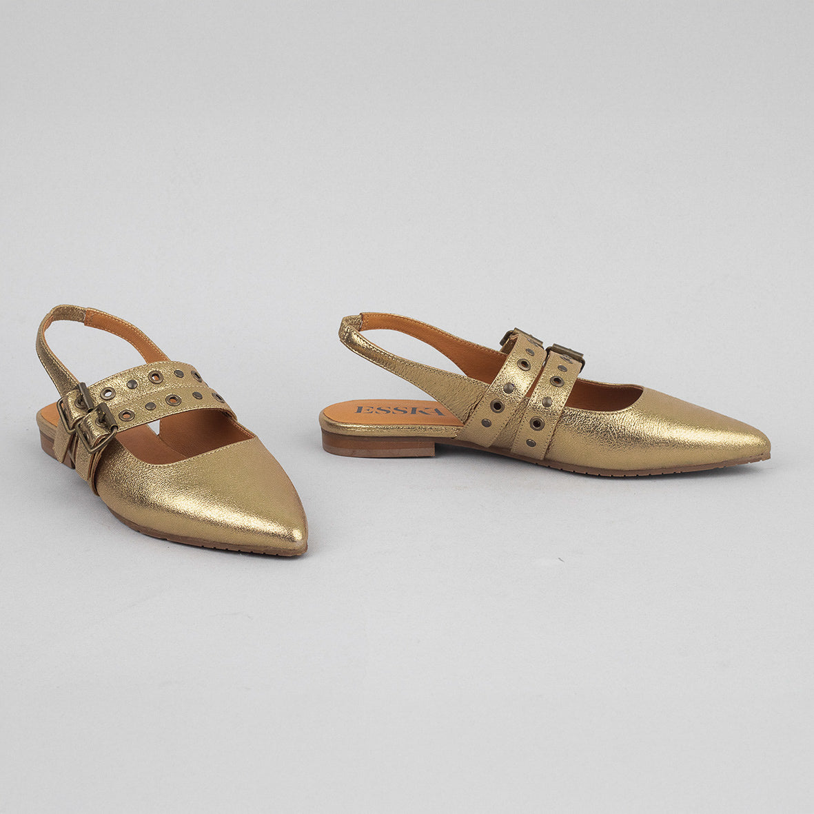 Hope WIDE Gold Dust Flat Shoe by Esska