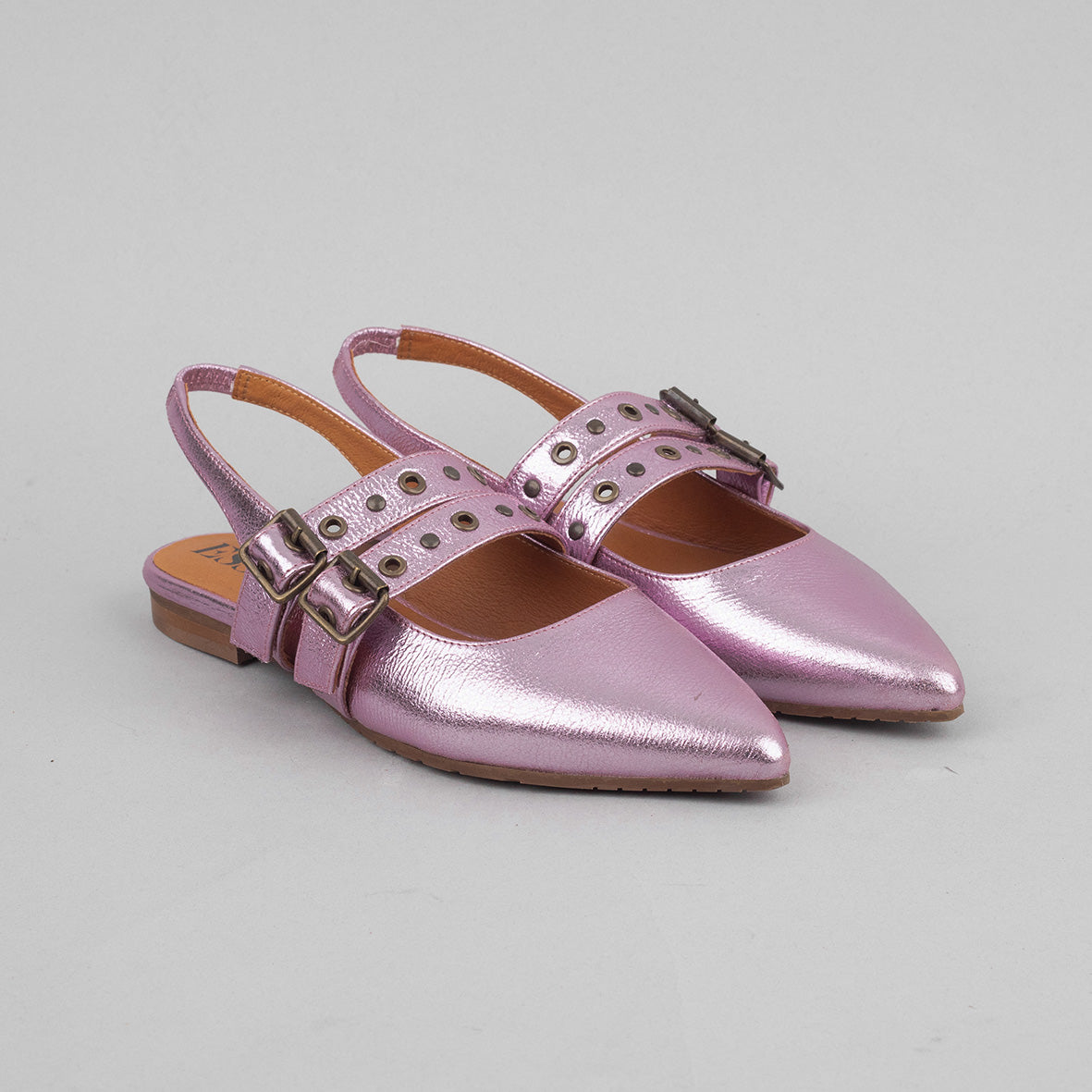 Hope Metallic Lilac Flat Shoe by Esska