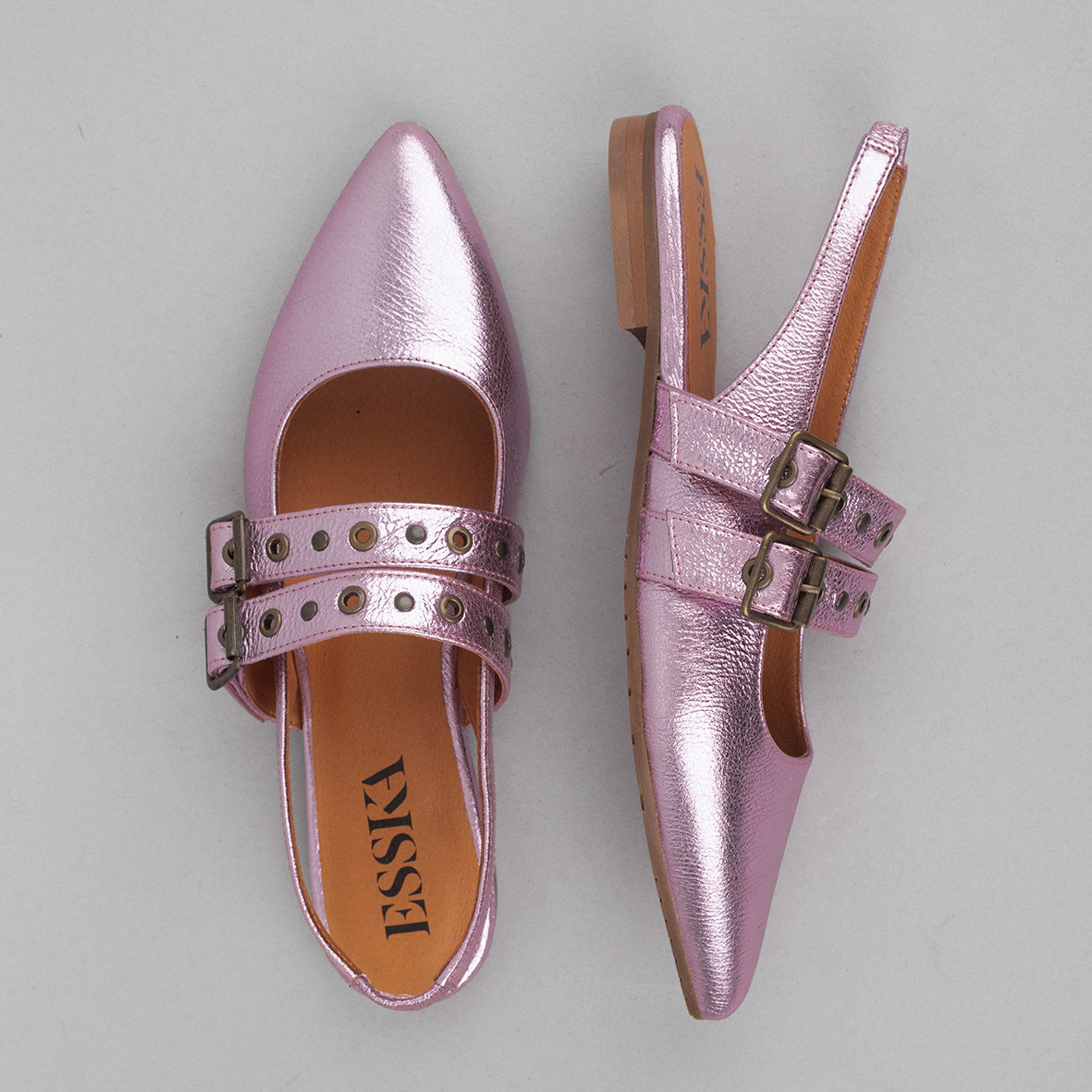 Hope Metallic Lilac Flat Shoe by Esska