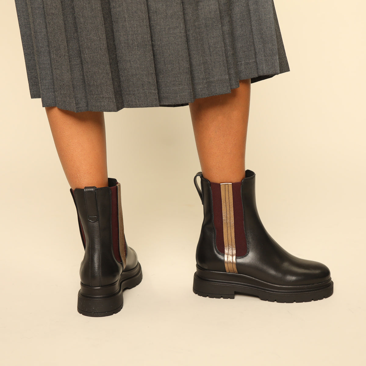 Hugo Black Flat Boot by Esska
