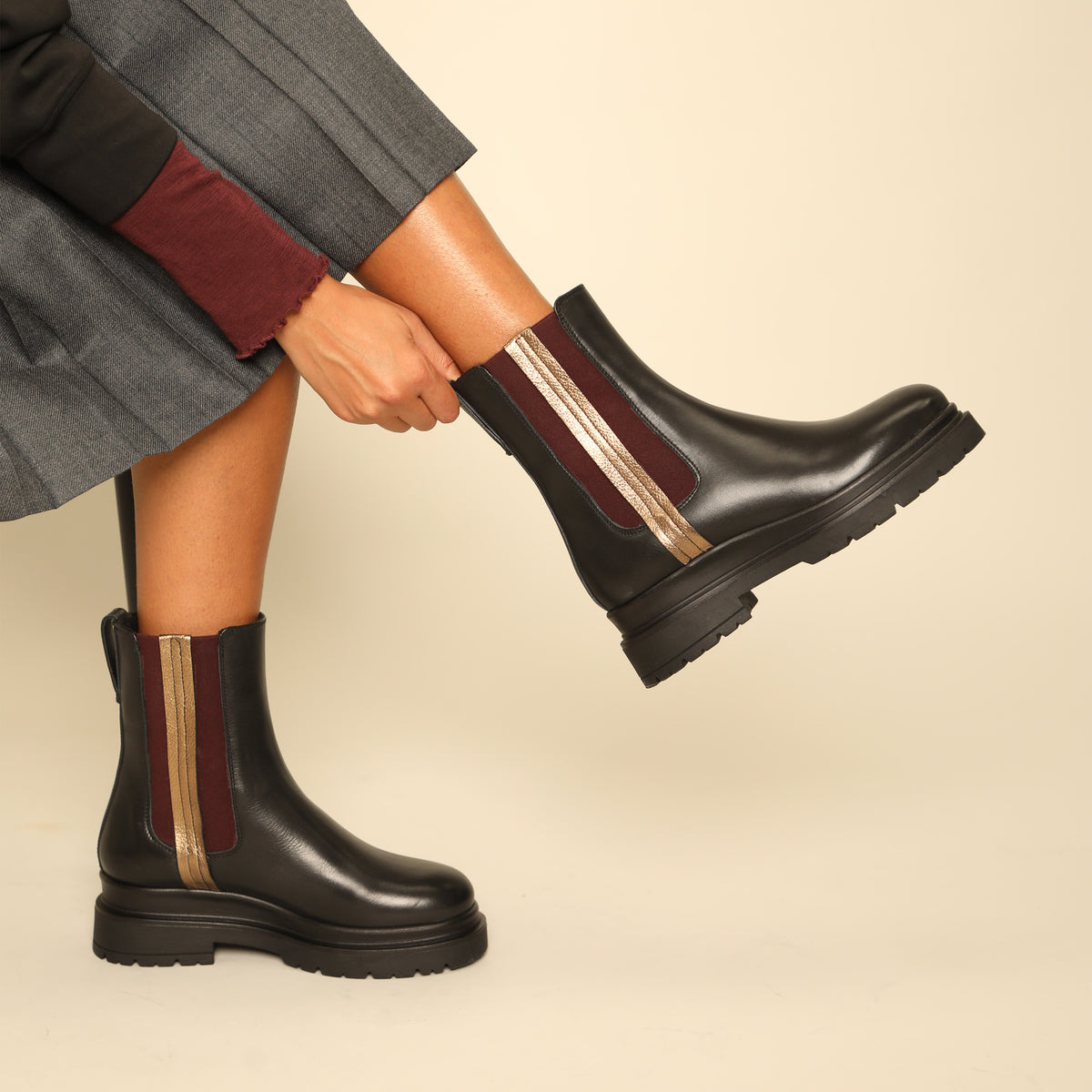 Hugo Black Flat Boot by Esska
